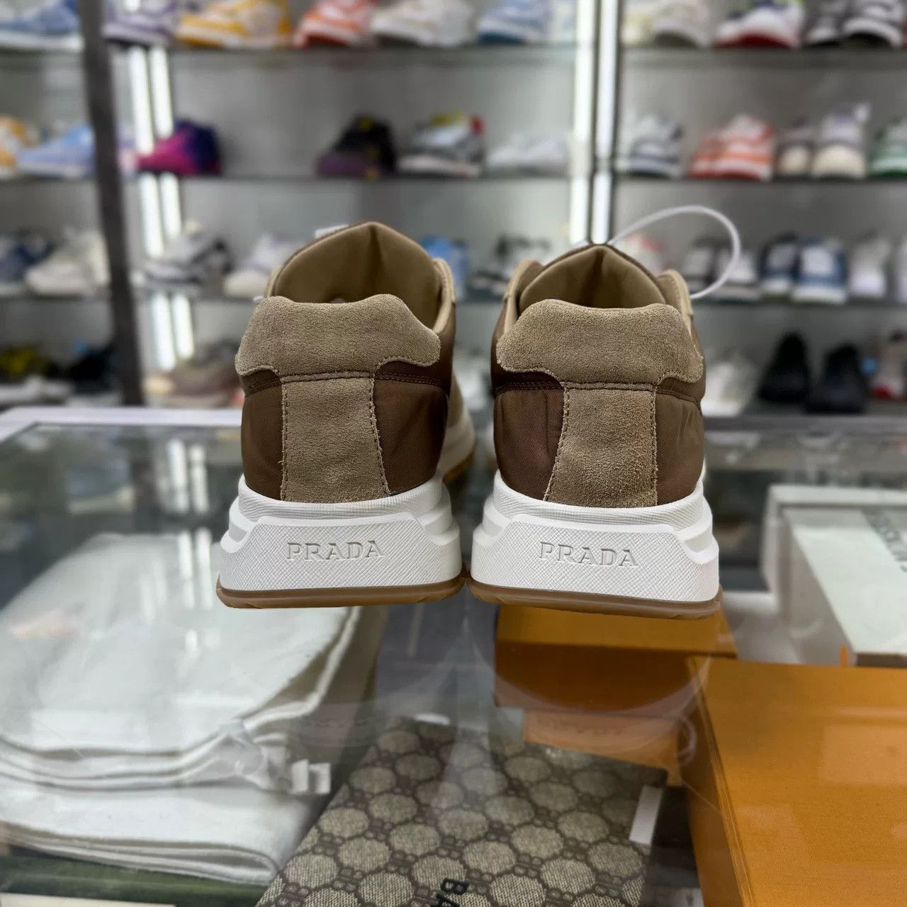 Prada Prada Brown Suede Triangle Logo Casual Shoes Size US 10.5 / EU 43-44 - 6 Thumbnail