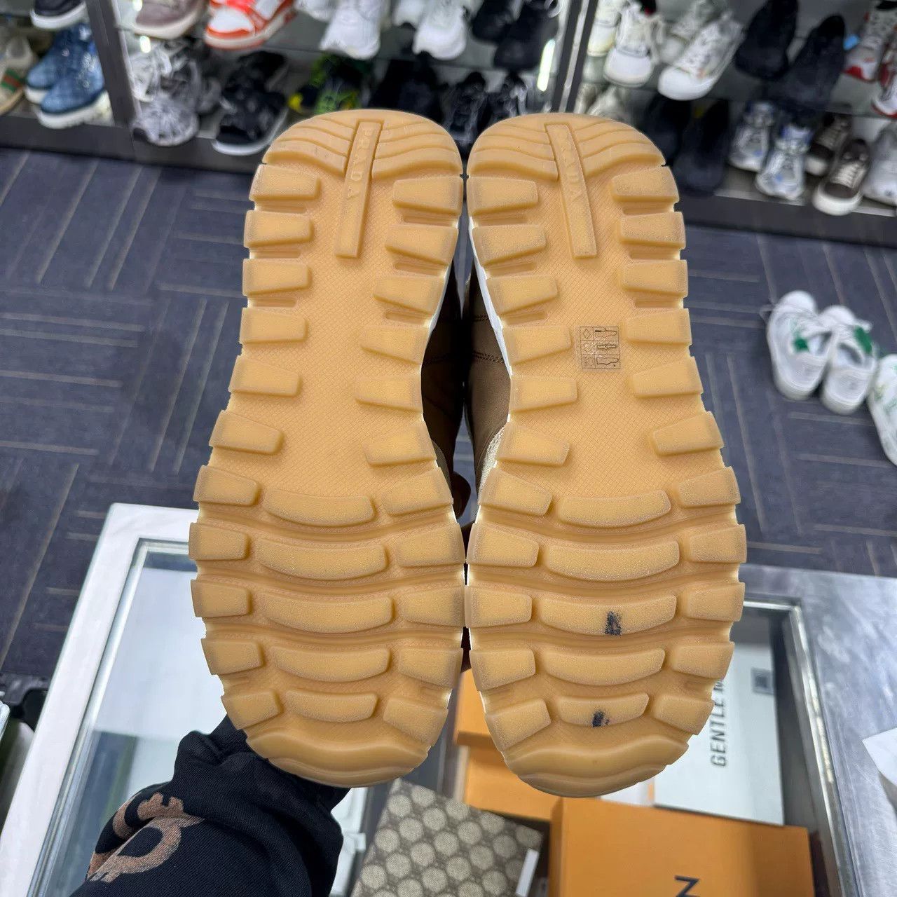Prada Prada Brown Suede Triangle Logo Casual Shoes Size US 10.5 / EU 43-44 - 7 Thumbnail