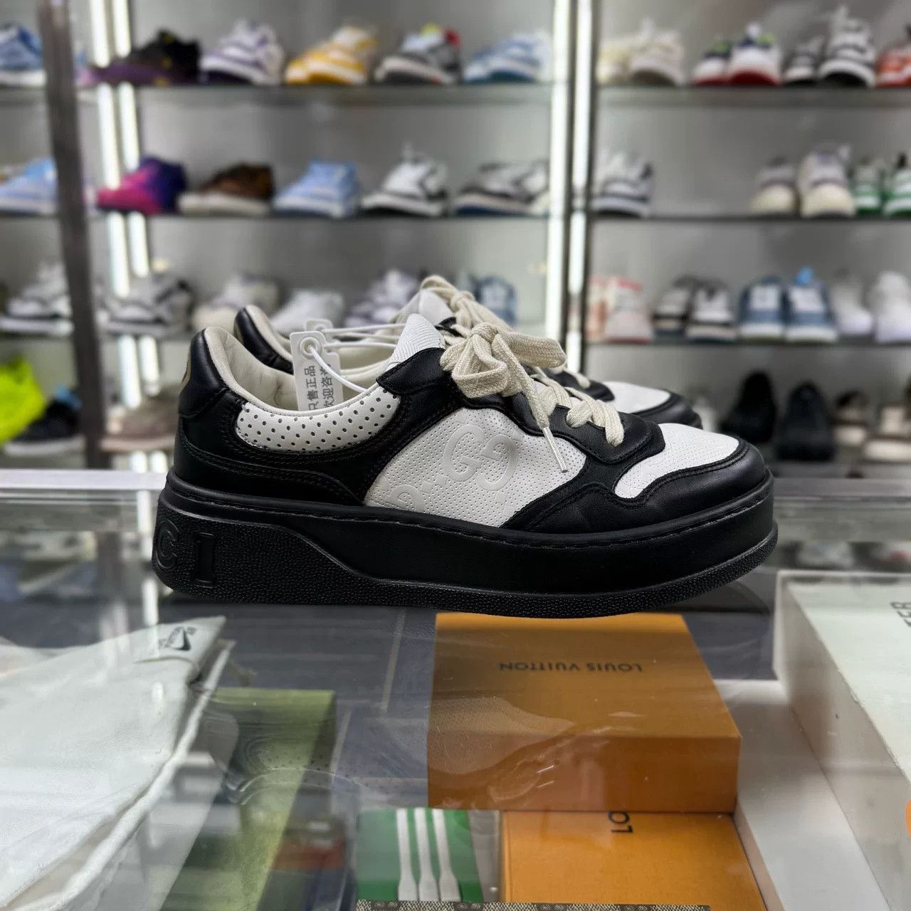 Gucci Gucci Chunky B Black White Cookie Shoes Size US 6 / IT 36 - 2 Thumbnail