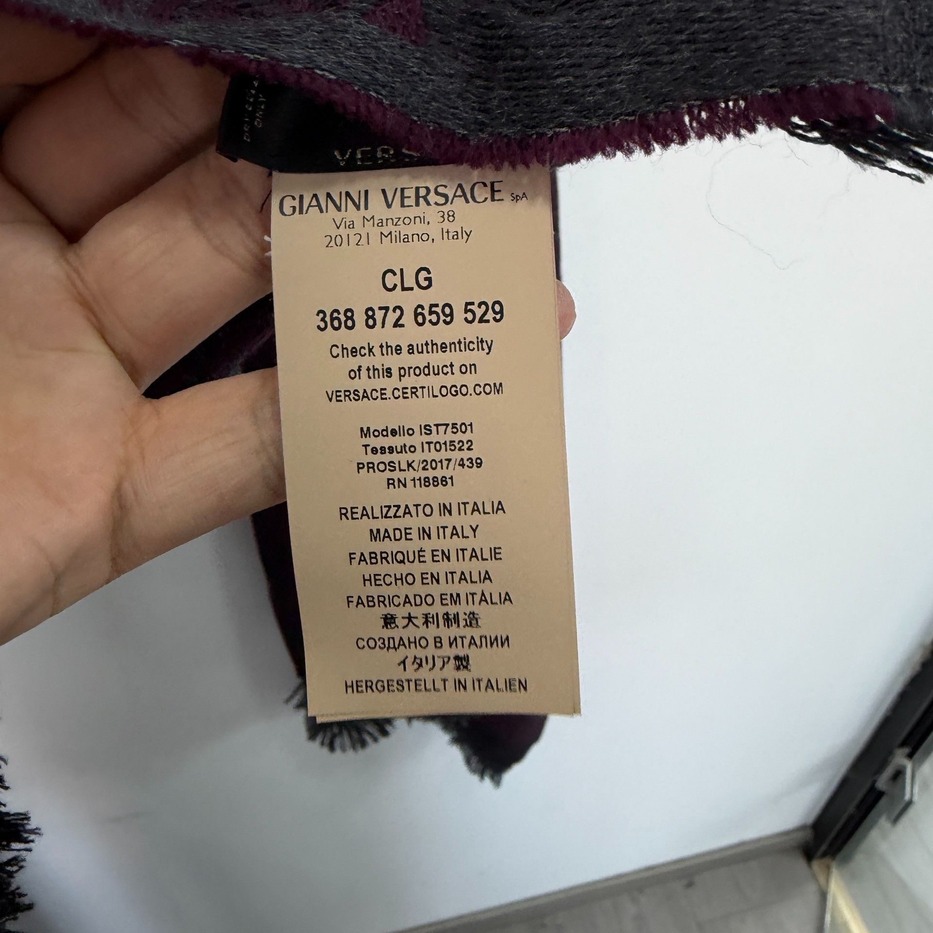 Versace Versace Wool Scarf one size Men Size ONE SIZE - 5 Thumbnail
