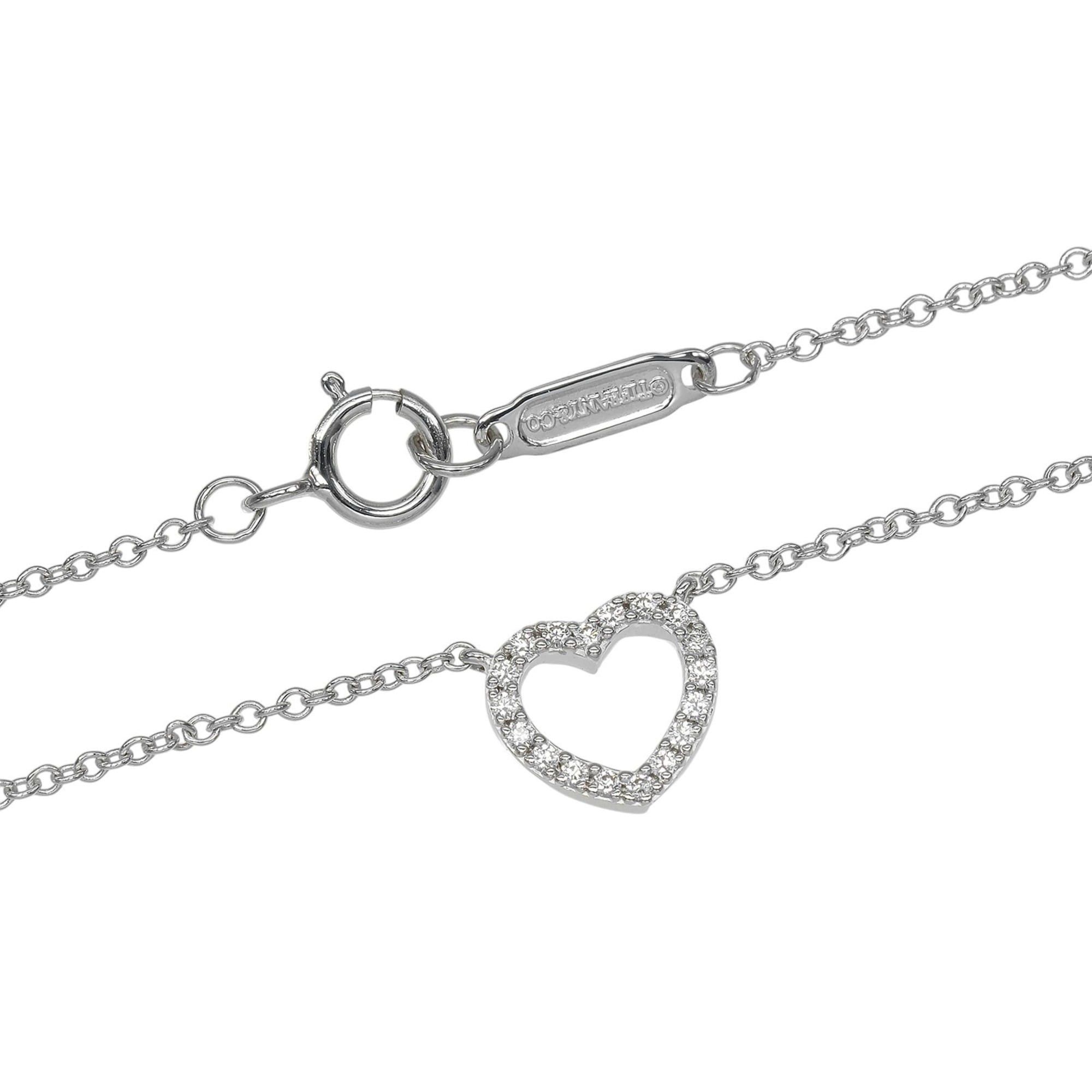 Tiffany & Co. Tiffany & Co. Metro Heart Necklace, 18K White Gold with Diamonds, Approx. 1.84g. Size ONE SIZE - 5 Thumbnail