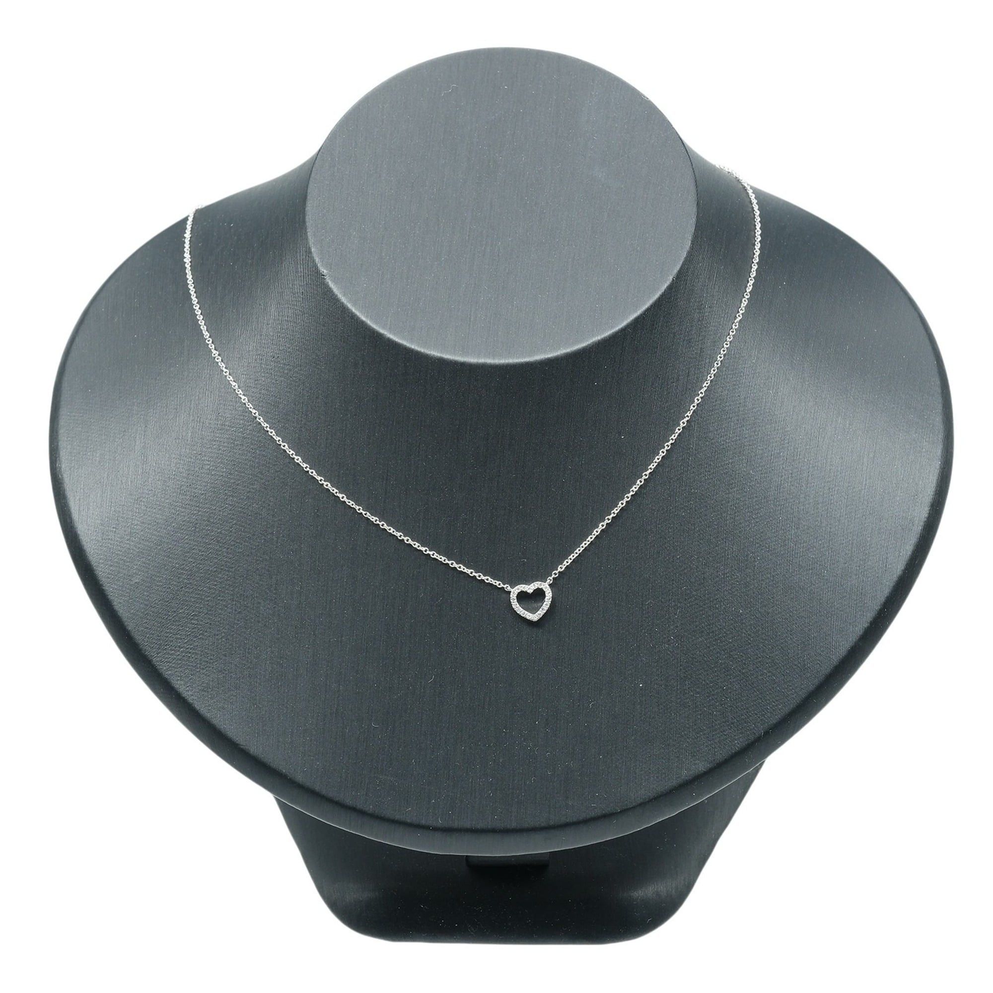 Tiffany & Co. Tiffany & Co. Metro Heart Necklace, 18K White Gold with Diamonds, Approx. 1.84g. Size ONE SIZE - 2 Thumbnail