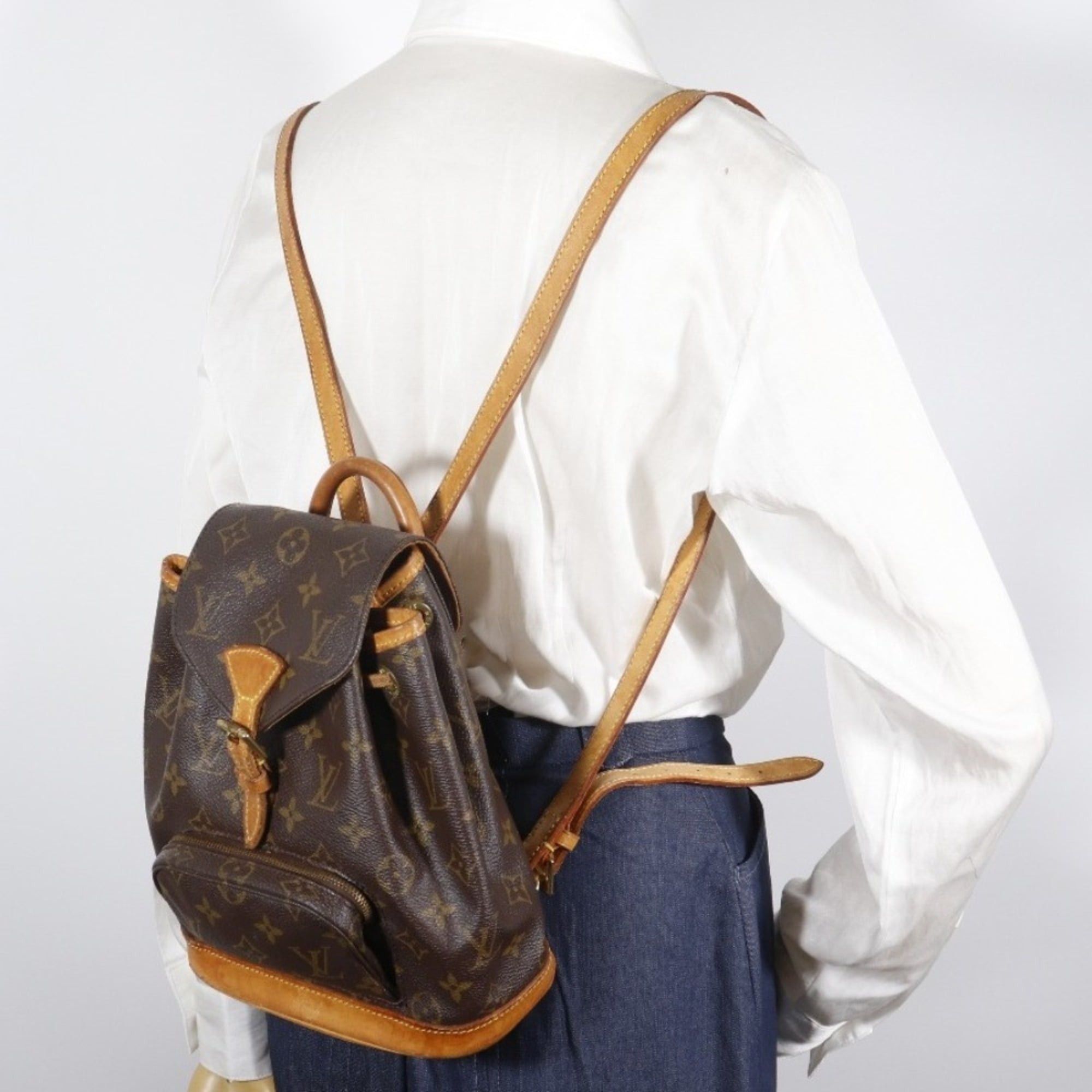 Louis Vuitton Louis Vuitton Mini Montsouris Backpack/Daypack M51137 Canvas Brown SP1926 Belt Buckle Unisex Size ONE SIZE - 19 Thumbnail