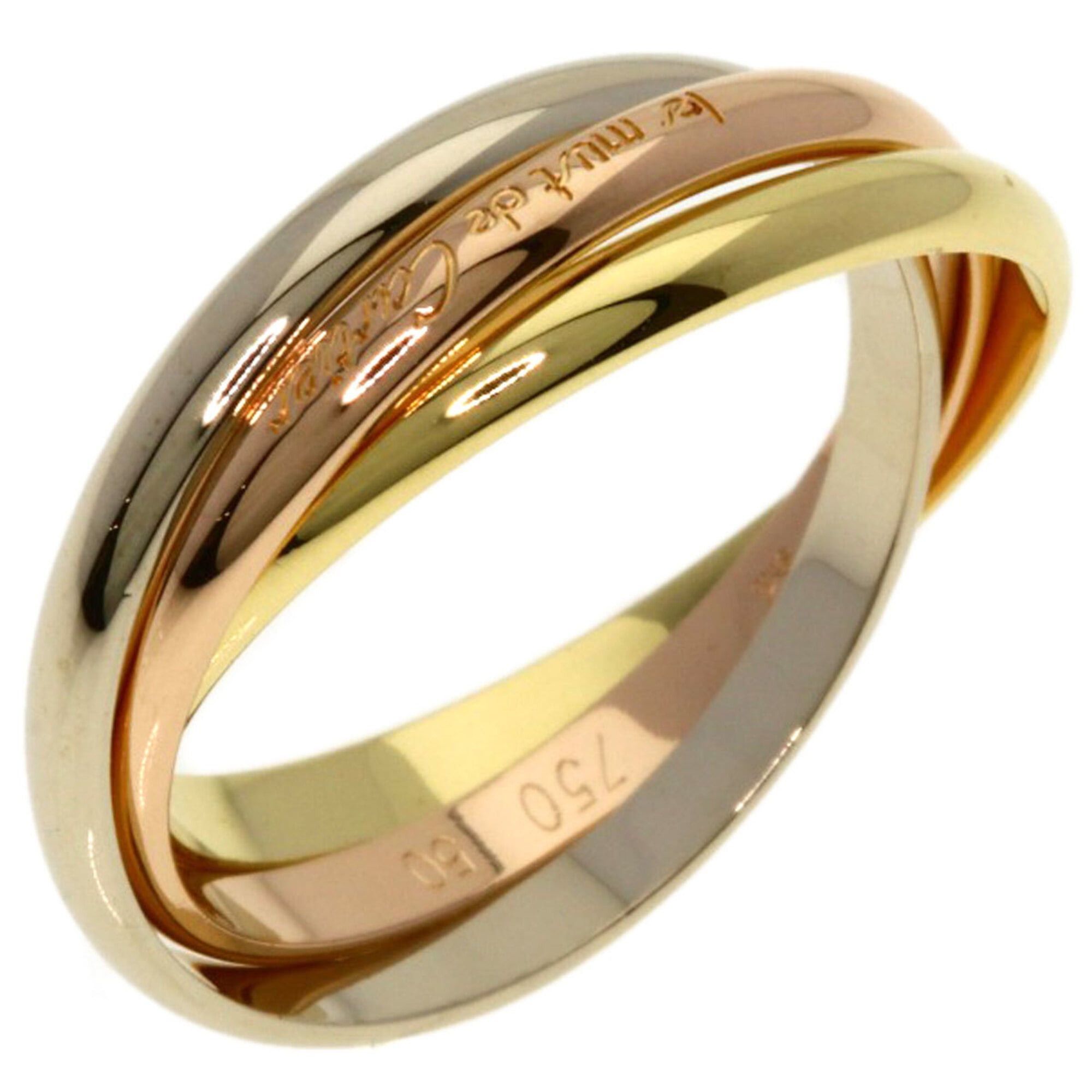 Cartier Cartier Trinity XS #50 Ring - 18K Yellow Gold/18K White Pink Gold Women's CARTIER Size ONE SIZE - 2 Thumbnail
