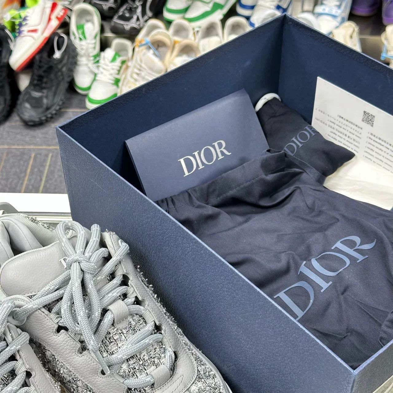 Dior DIOR B9S Gray Wool Sneakers Size US 12 / EU 45 - 5 Thumbnail