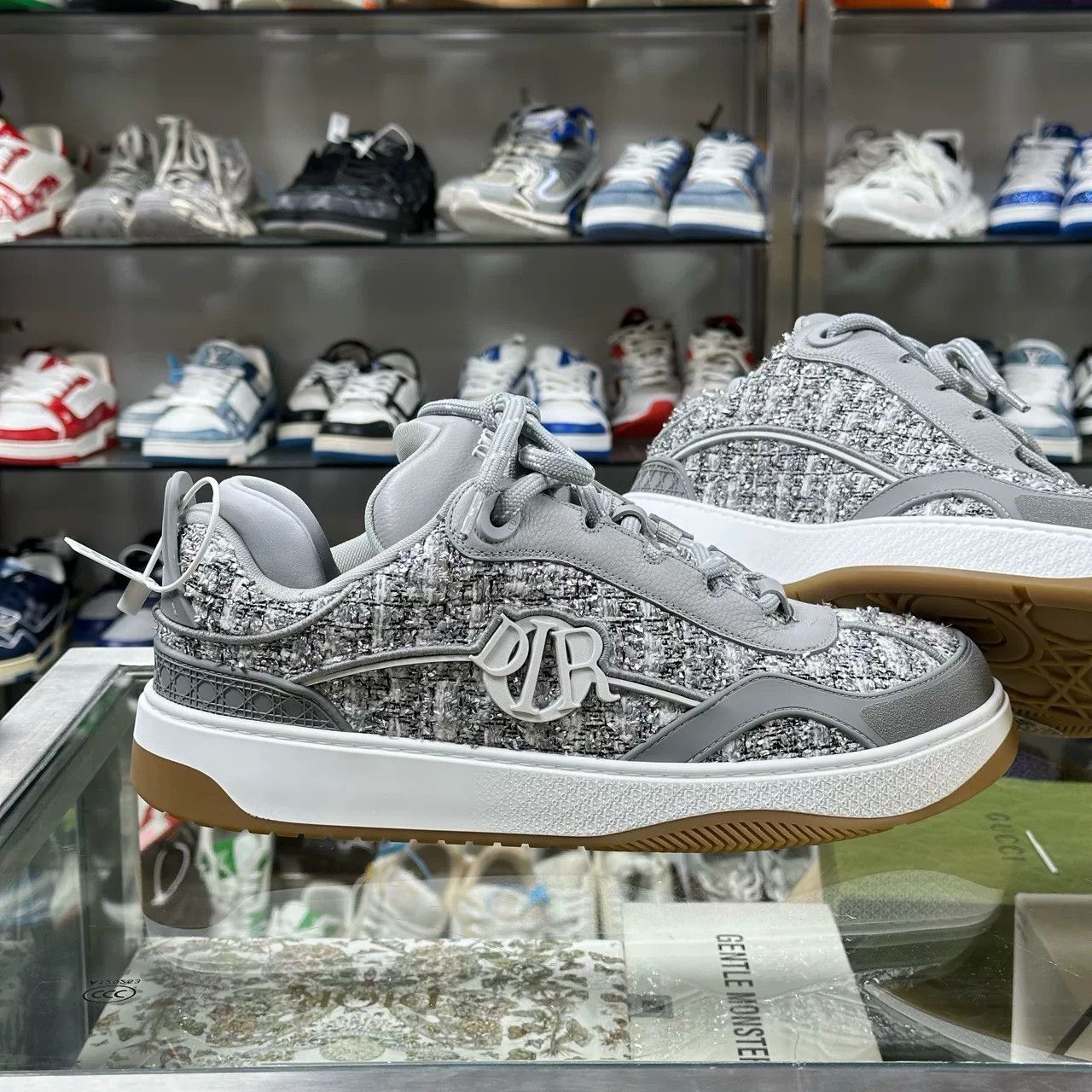 Dior DIOR B9S Gray Wool Sneakers Size US 12 / EU 45 - 2 Thumbnail