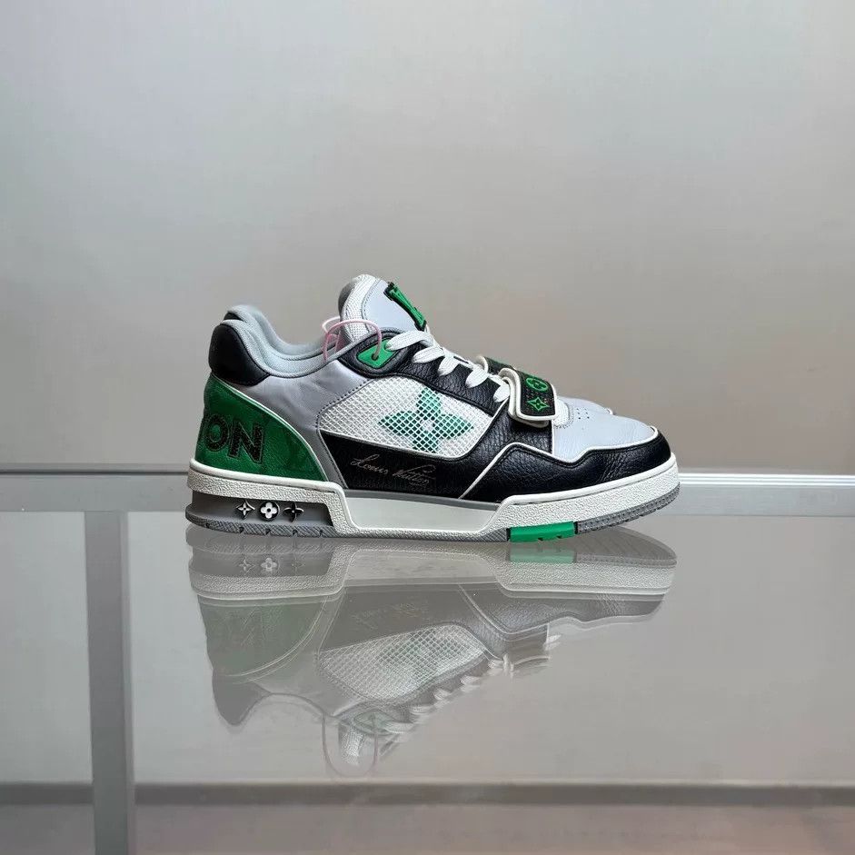 Louis Vuitton Louis Vuitton Lv Trainer Black Green Velcro Size US 9 / EU 42 - 3 Thumbnail