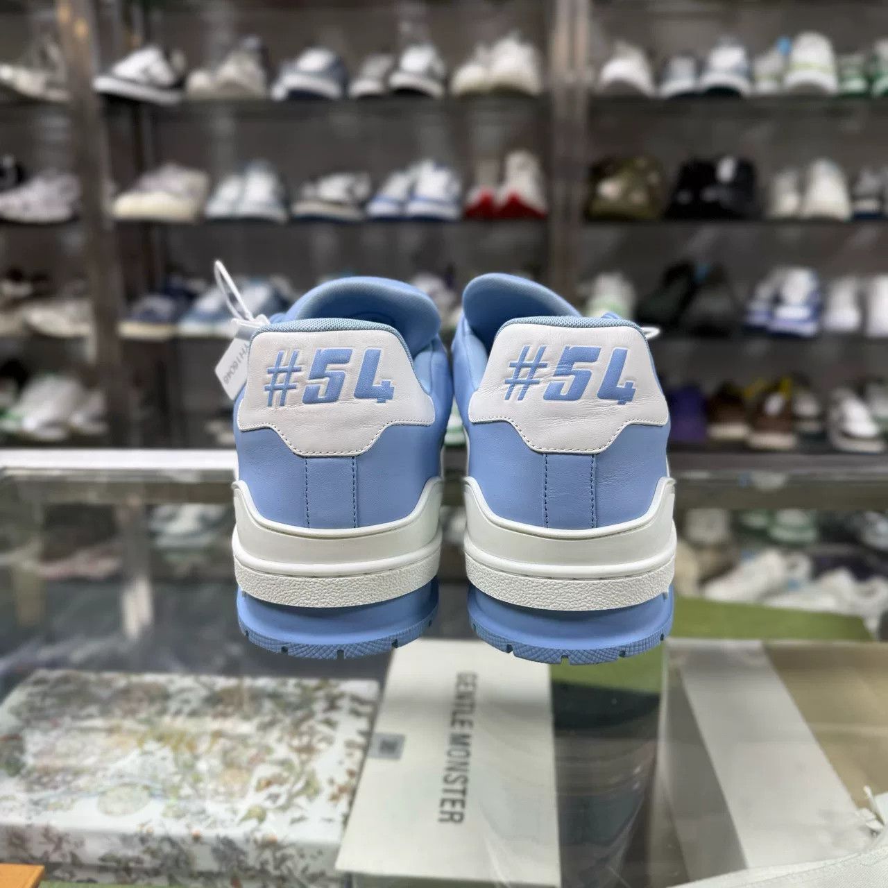 Louis Vuitton LV TRAINER White Blue Sneakers Size US 9.5 / EU 42-43 - 6 Thumbnail
