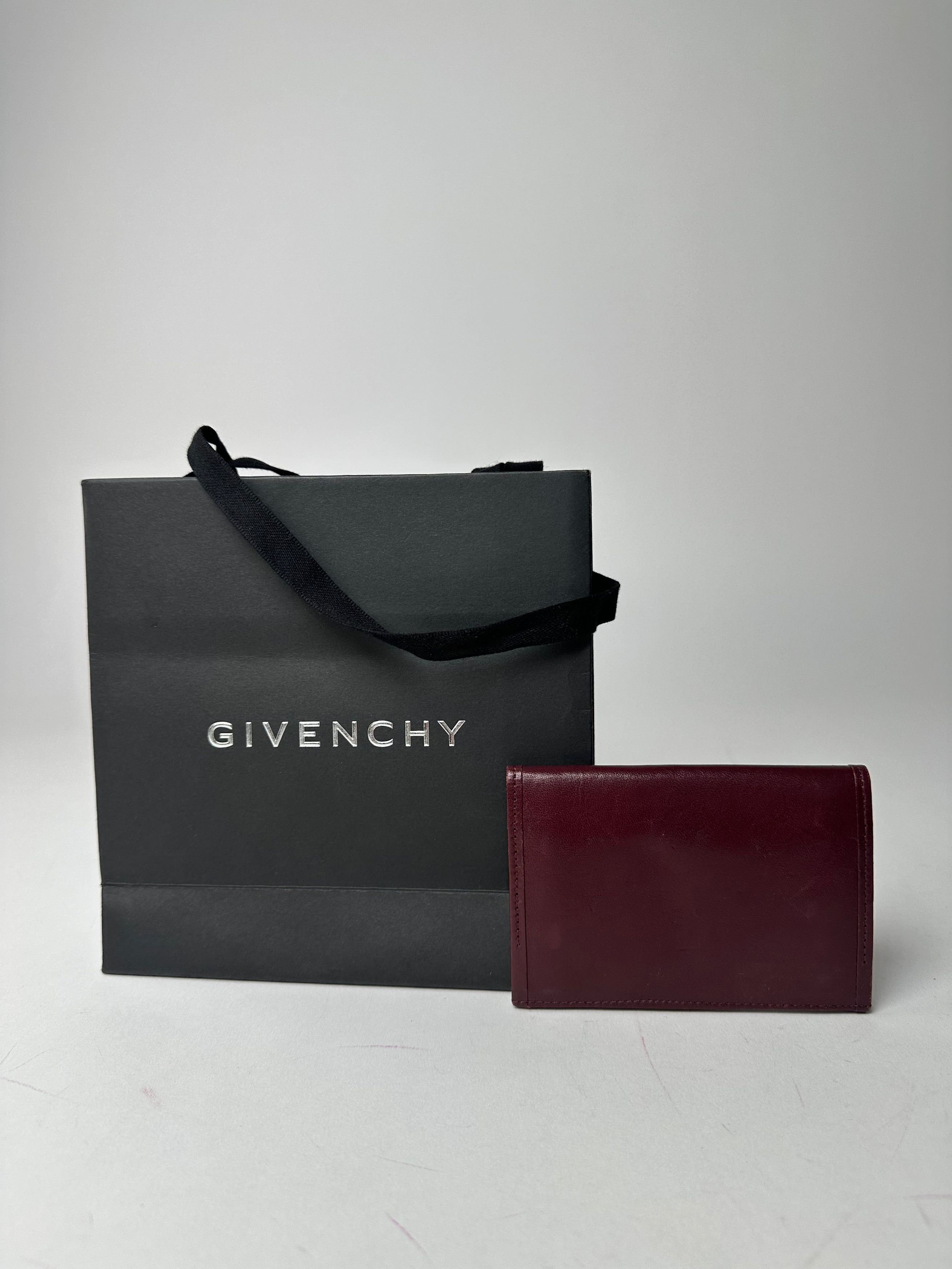 Givenchy Vintage Flapable Leather Card Holder Purple Size ONE SIZE - 2 Thumbnail