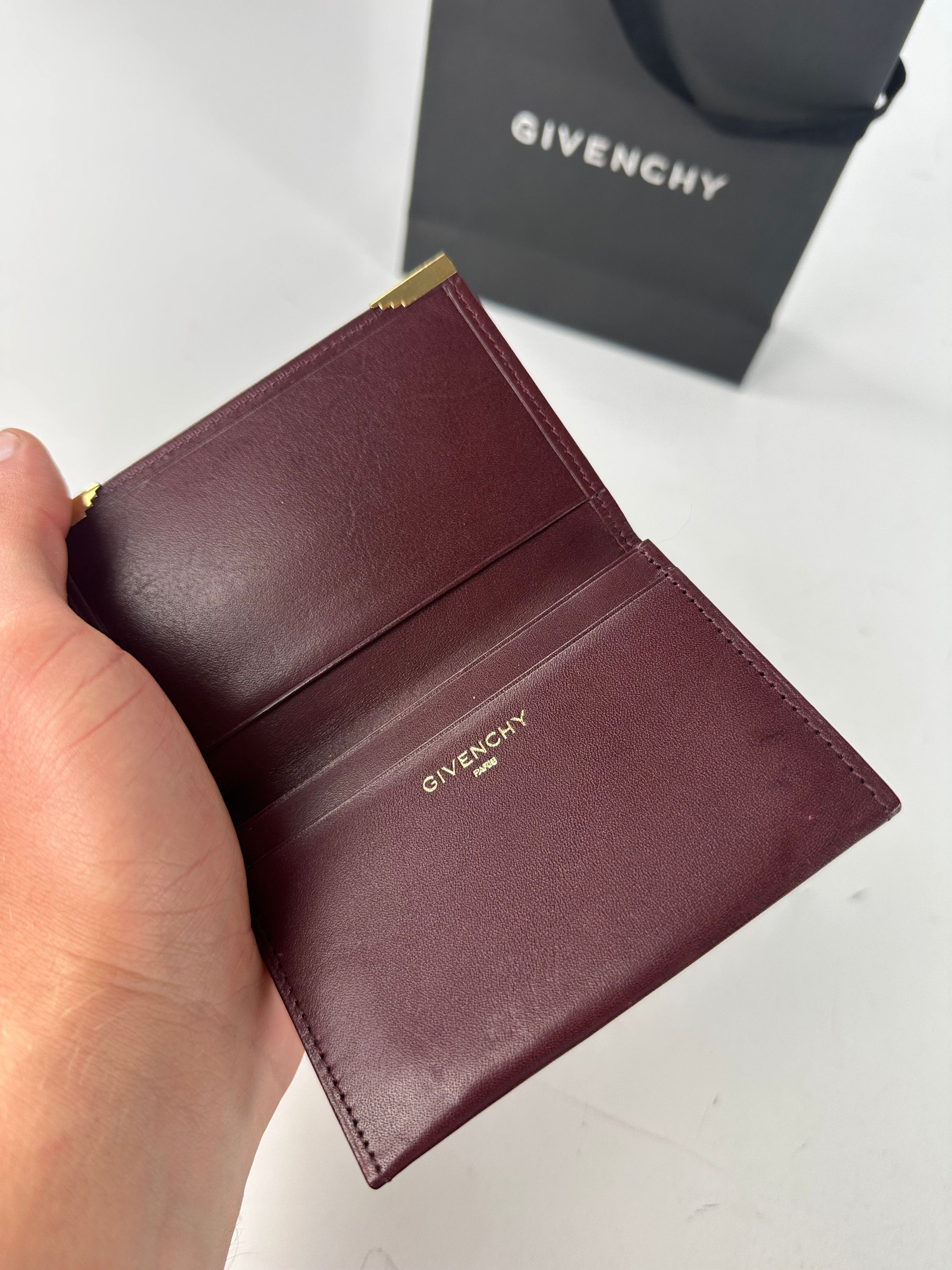 Givenchy Vintage Flapable Leather Card Holder Purple Size ONE SIZE - 4 Thumbnail