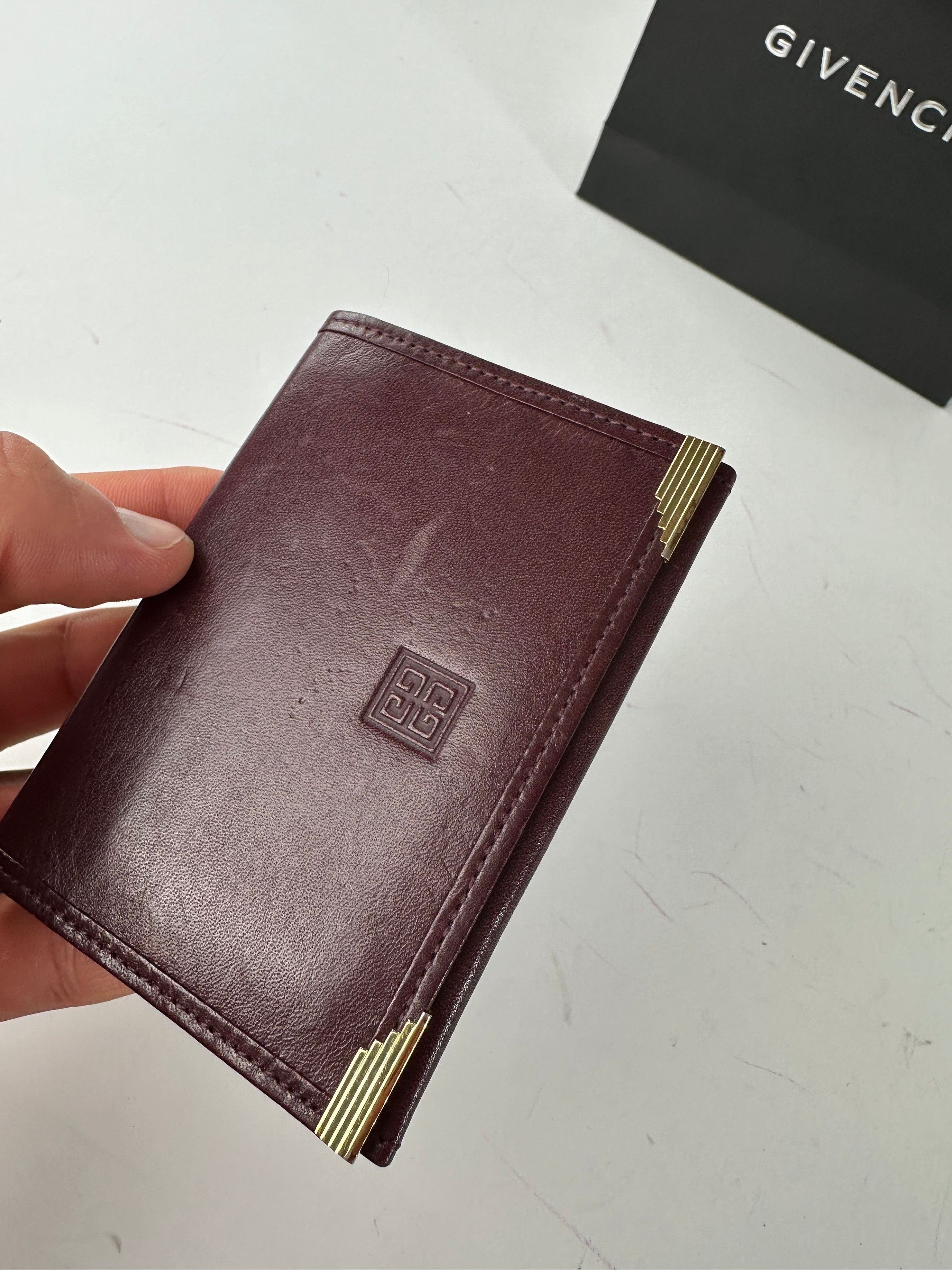 Givenchy Vintage Flapable Leather Card Holder Purple Size ONE SIZE - 3 Thumbnail