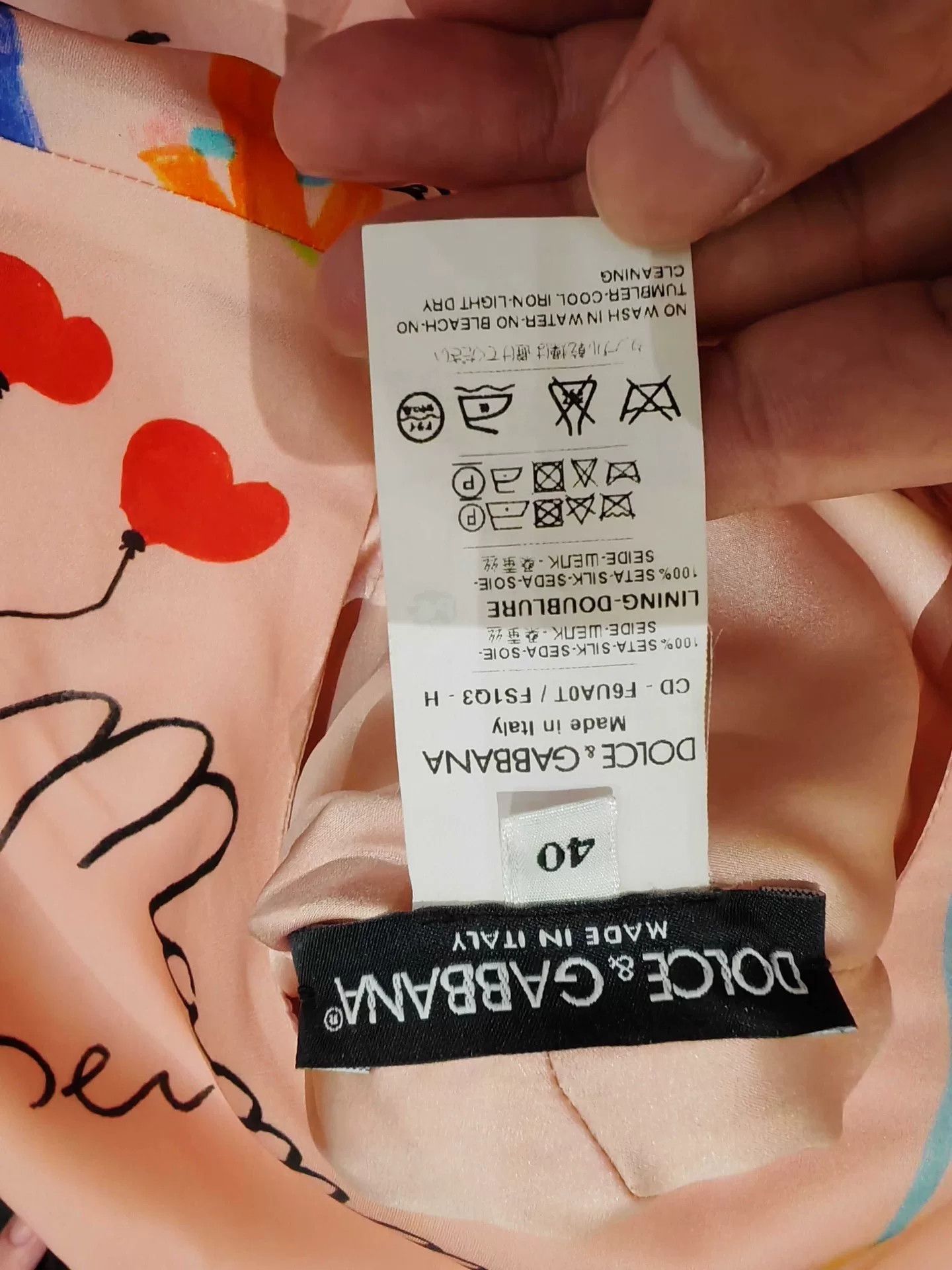 Dolce & Gabbana DG Dolce & Gabbana Pink Graffiti 'I Love Mom' Runway Size S / US 4 / IT 40 - 3 Thumbnail