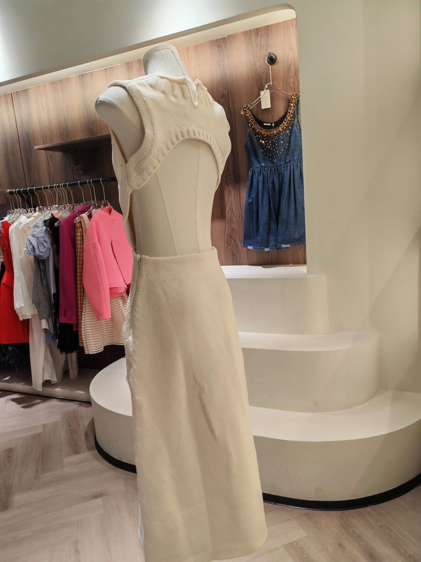 Fendi FENDI Beige Knit Sleeveless Dress Size M / US 6-8 / IT 42-44 - 2 Thumbnail