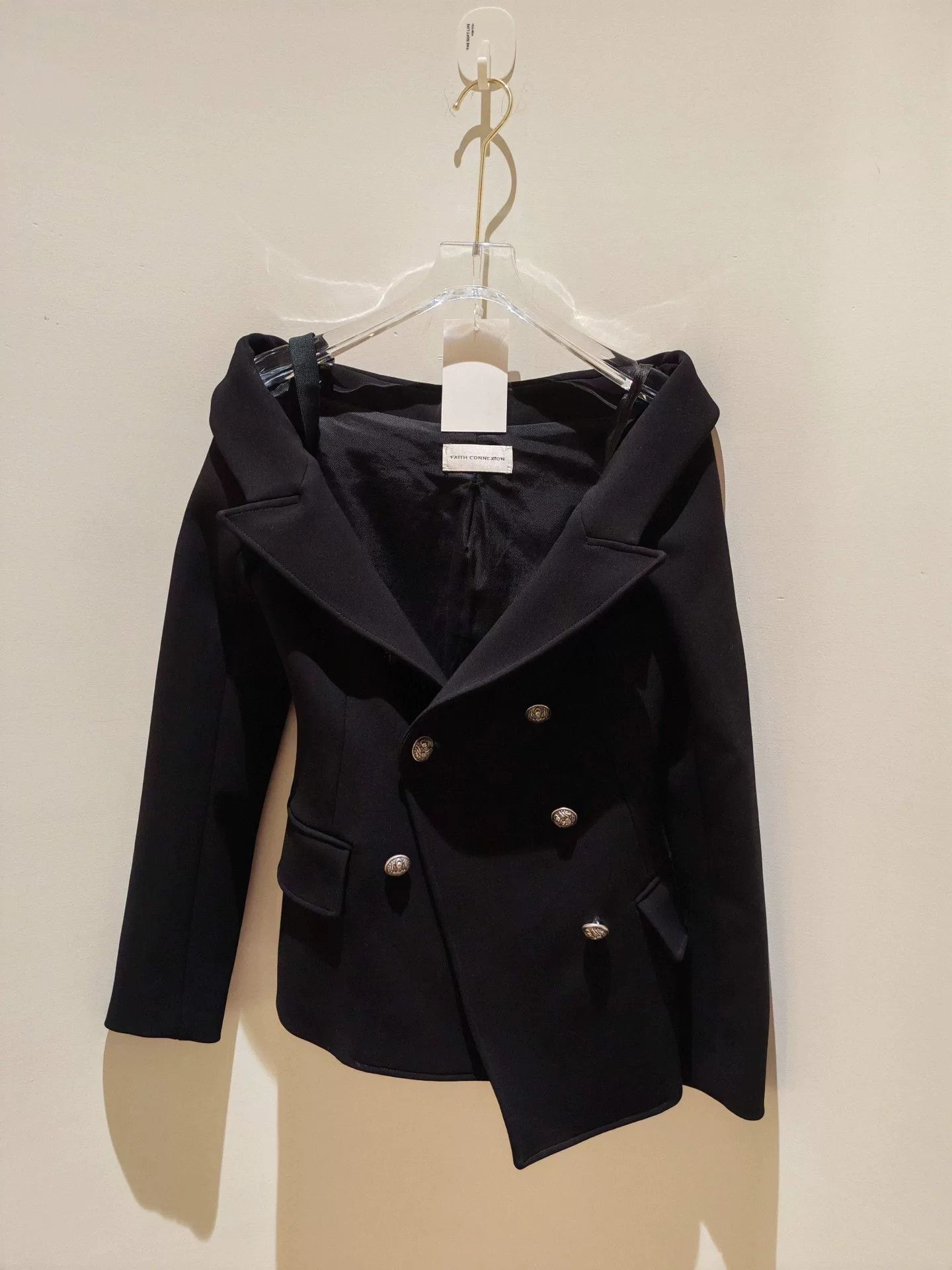 Faith Connexion Faith Connexion Black Drop Shoulder Blazer Size S / US 4 / IT 40 - 2 Thumbnail