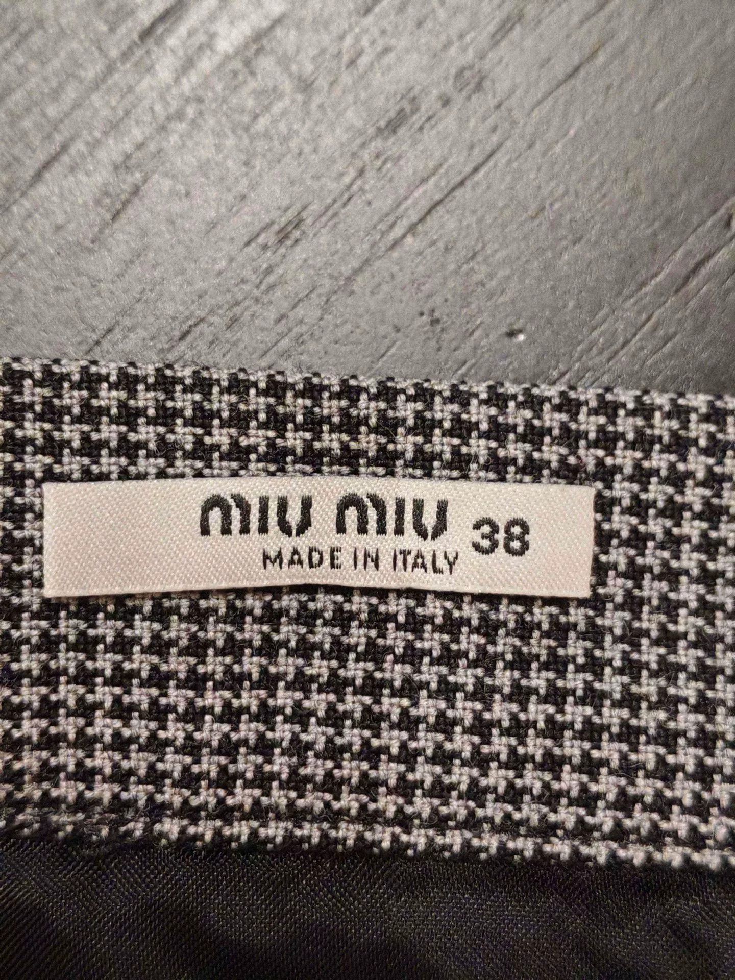 Miu Miu Miumiu Houndstooth Lace Skirt Size 38" / US 16 / IT 52 - 3 Thumbnail