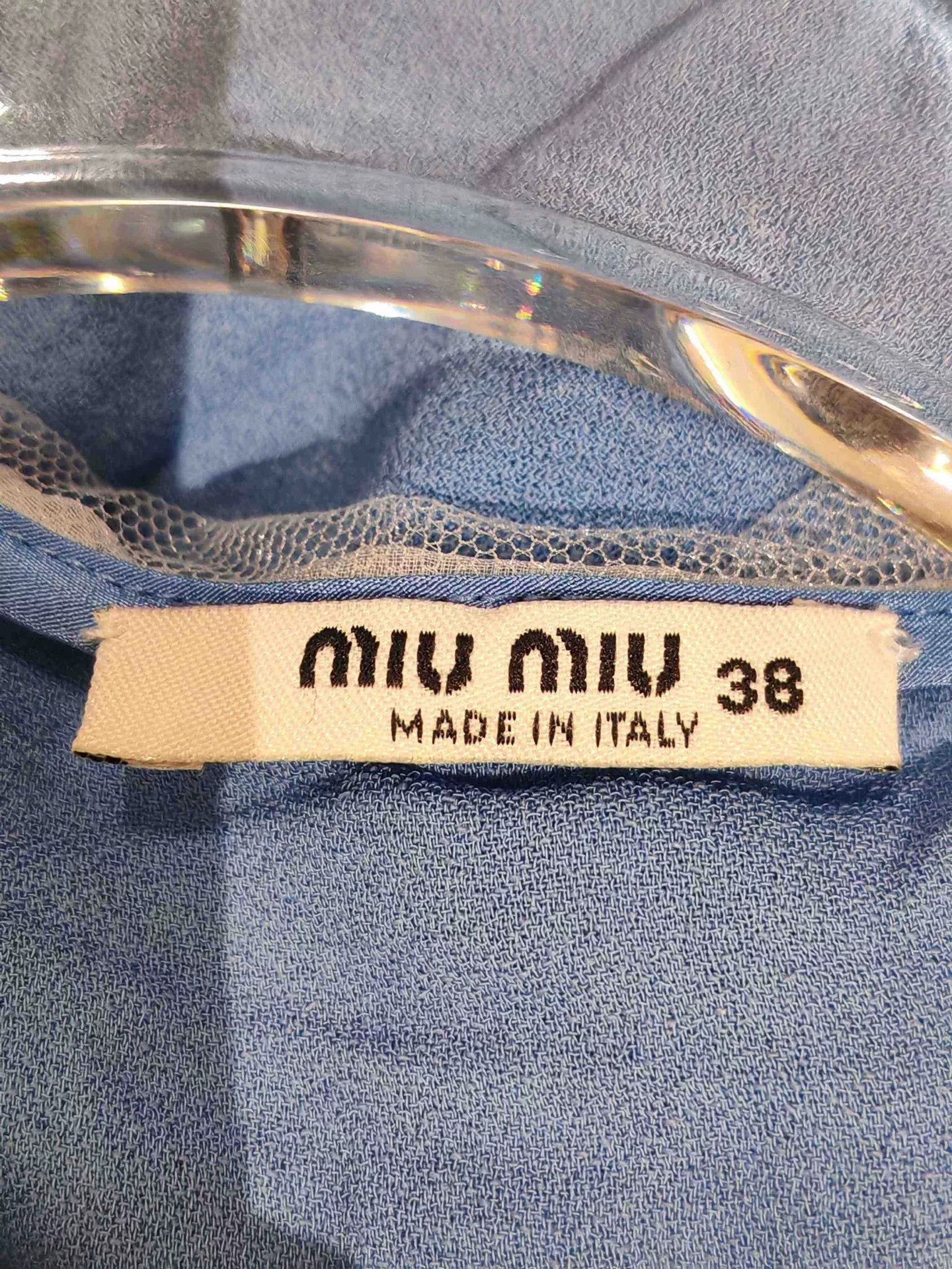 Miu Miu Miu Miu Blue Lace Collar Dress Size S / US 4 / IT 40 - 3 Thumbnail