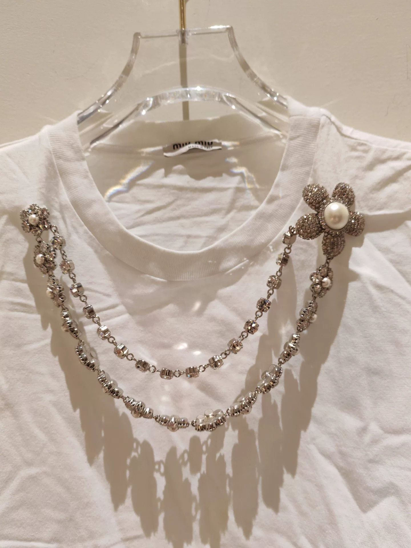 Miu Miu Miu Miu Diamond Chain Short-Sleeve Top Size XS / US 0-2 / IT 36-38 - 3 Thumbnail