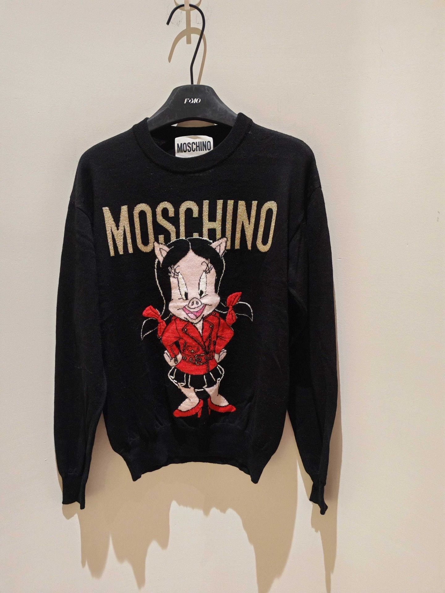 Moschino Moschino Piggy Black Knit Sweater XS Size XS / US 0-2 / IT 36-38 - 2 Thumbnail