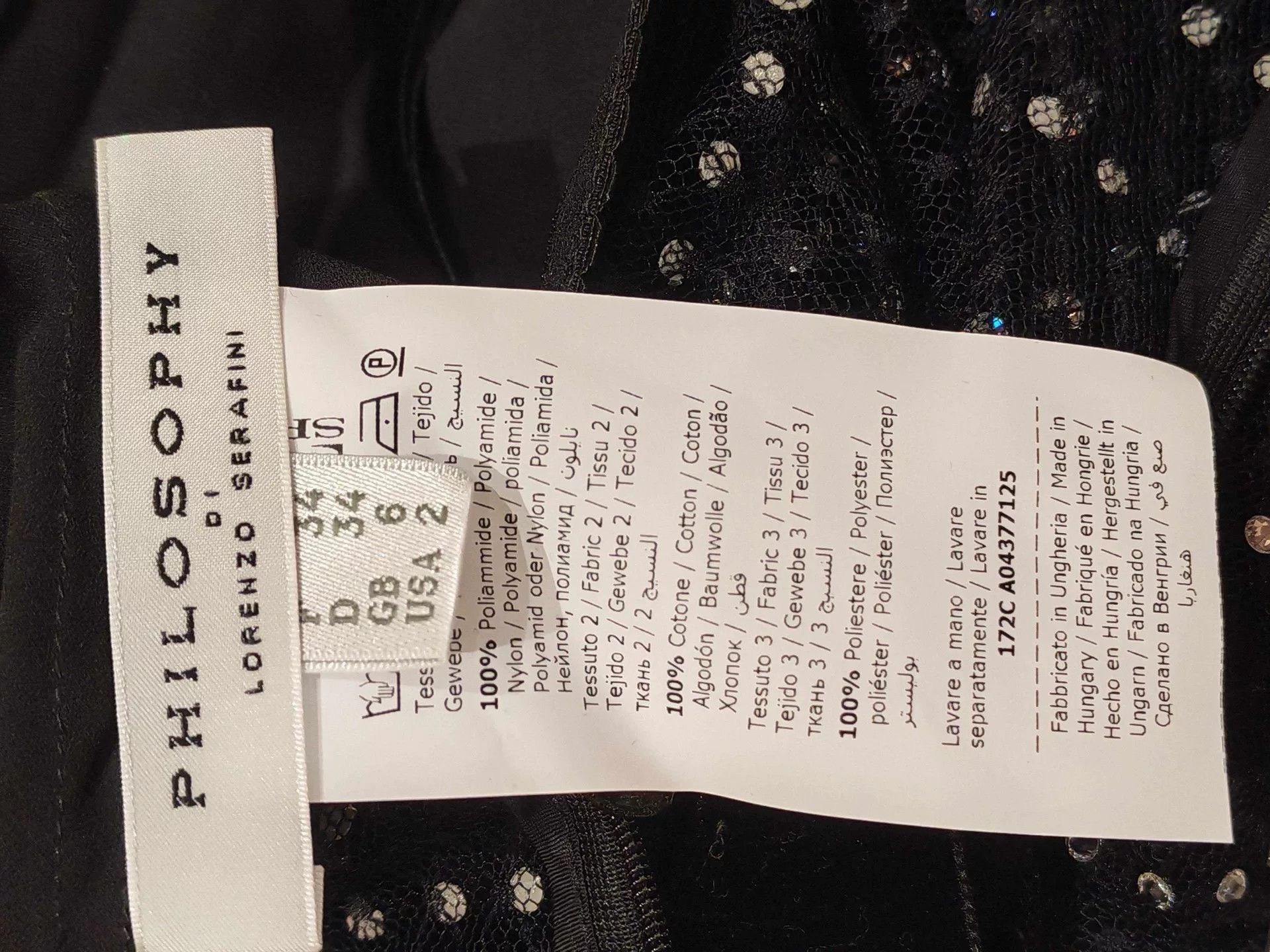 Philosophy di Lorenzo Serafini Philosophy Black Sequin Dress Size XXS / US 00 / IT 34 - 3 Thumbnail