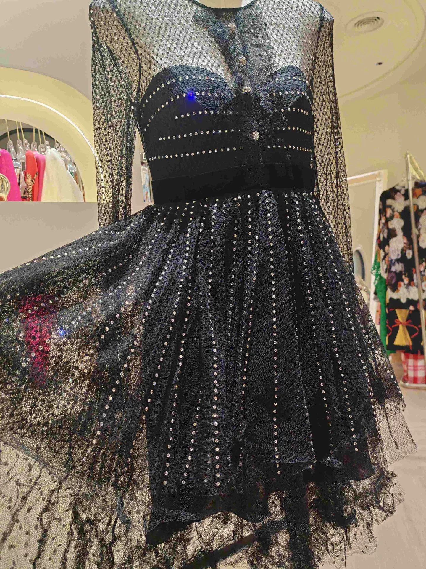 Philosophy di Lorenzo Serafini Philosophy Black Sequin Dress Size XXS / US 00 / IT 34 - 8 Thumbnail