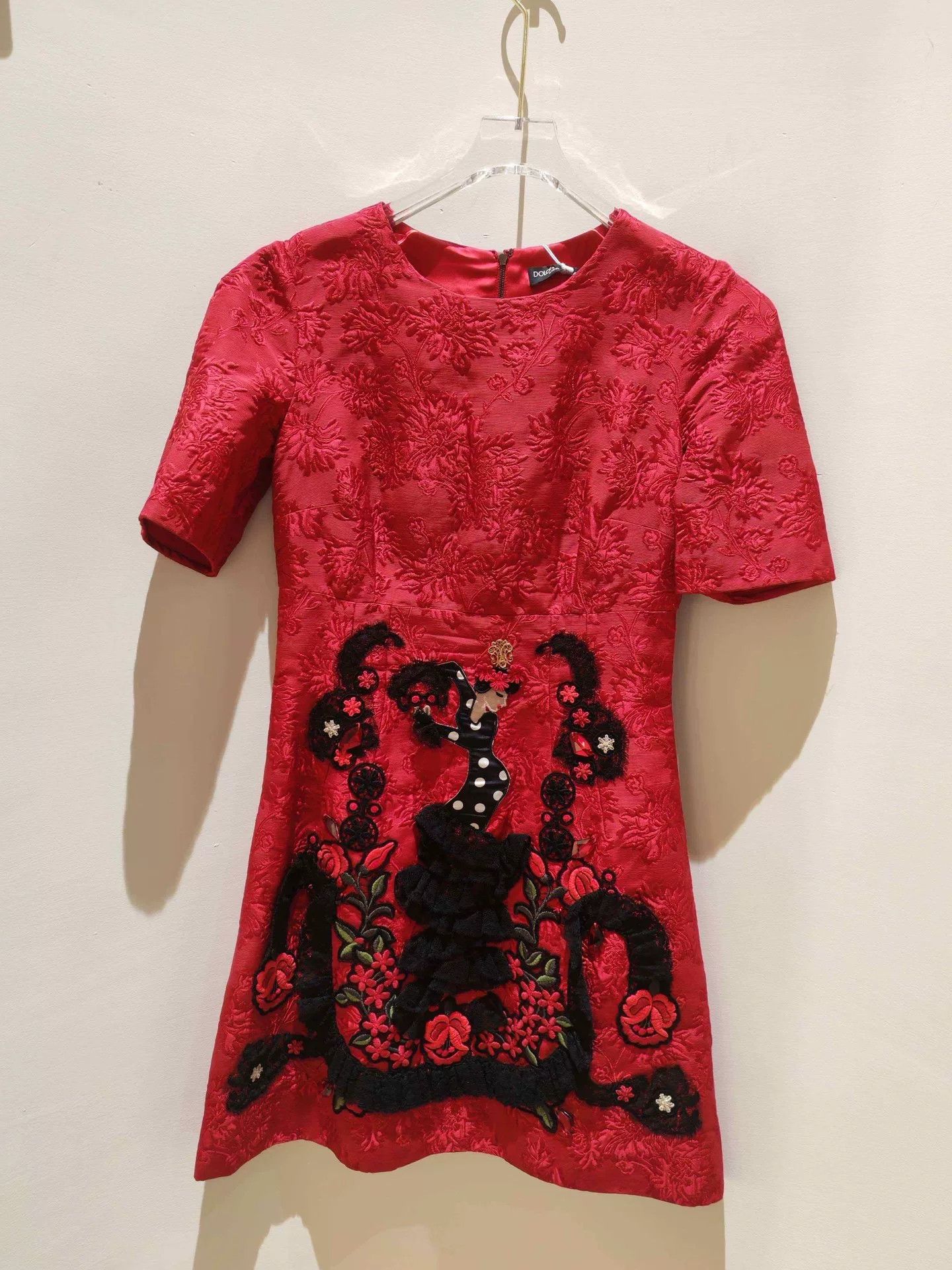 Dolce & Gabbana Dolce & Gabbana Red Embroidered Dress Size S / US 4 / IT 40 - 5 Thumbnail