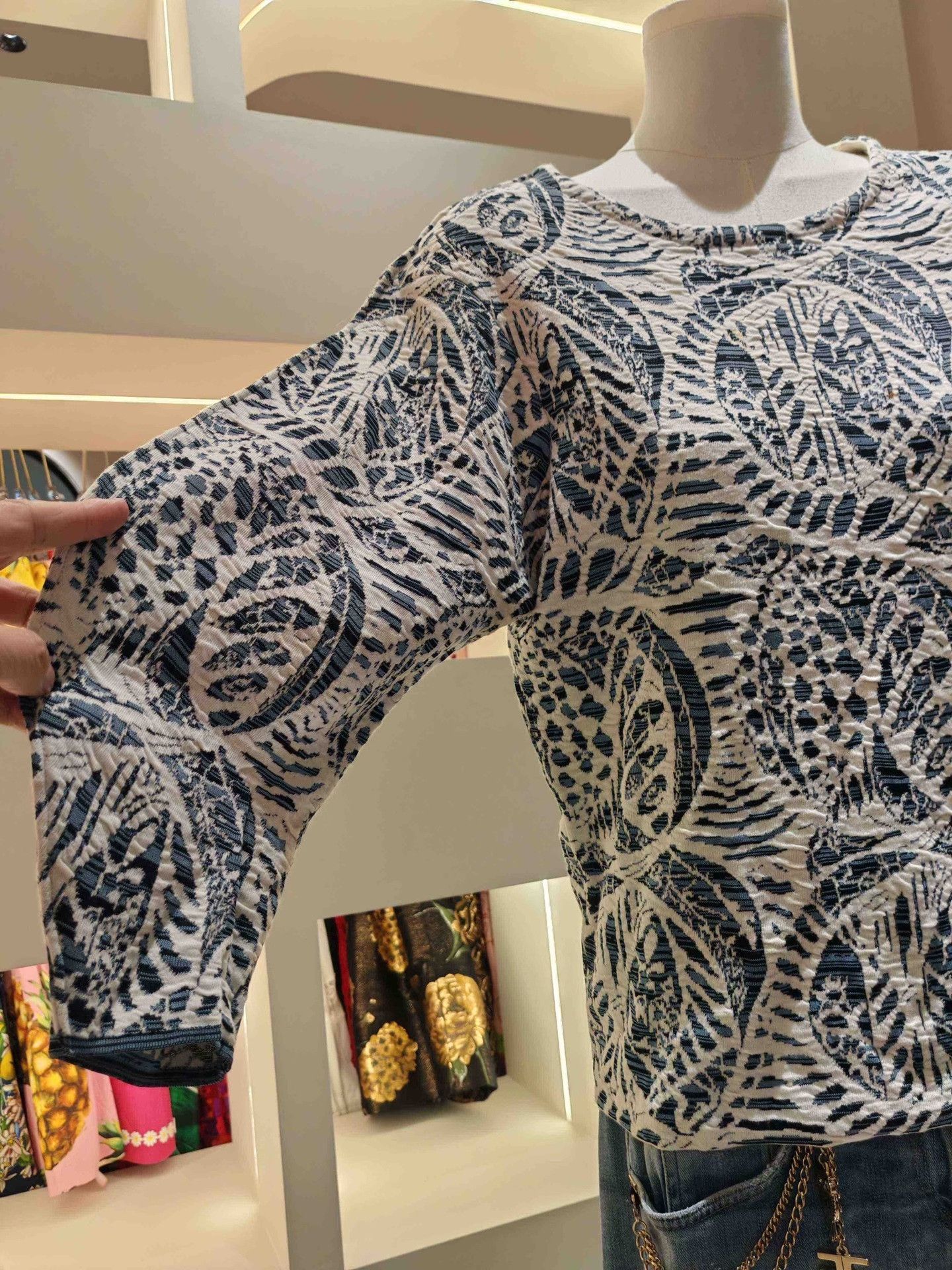Chloe Chloé Abstract Texture Jacquard Knit Top Size S / US 4 / IT 40 - 8 Thumbnail