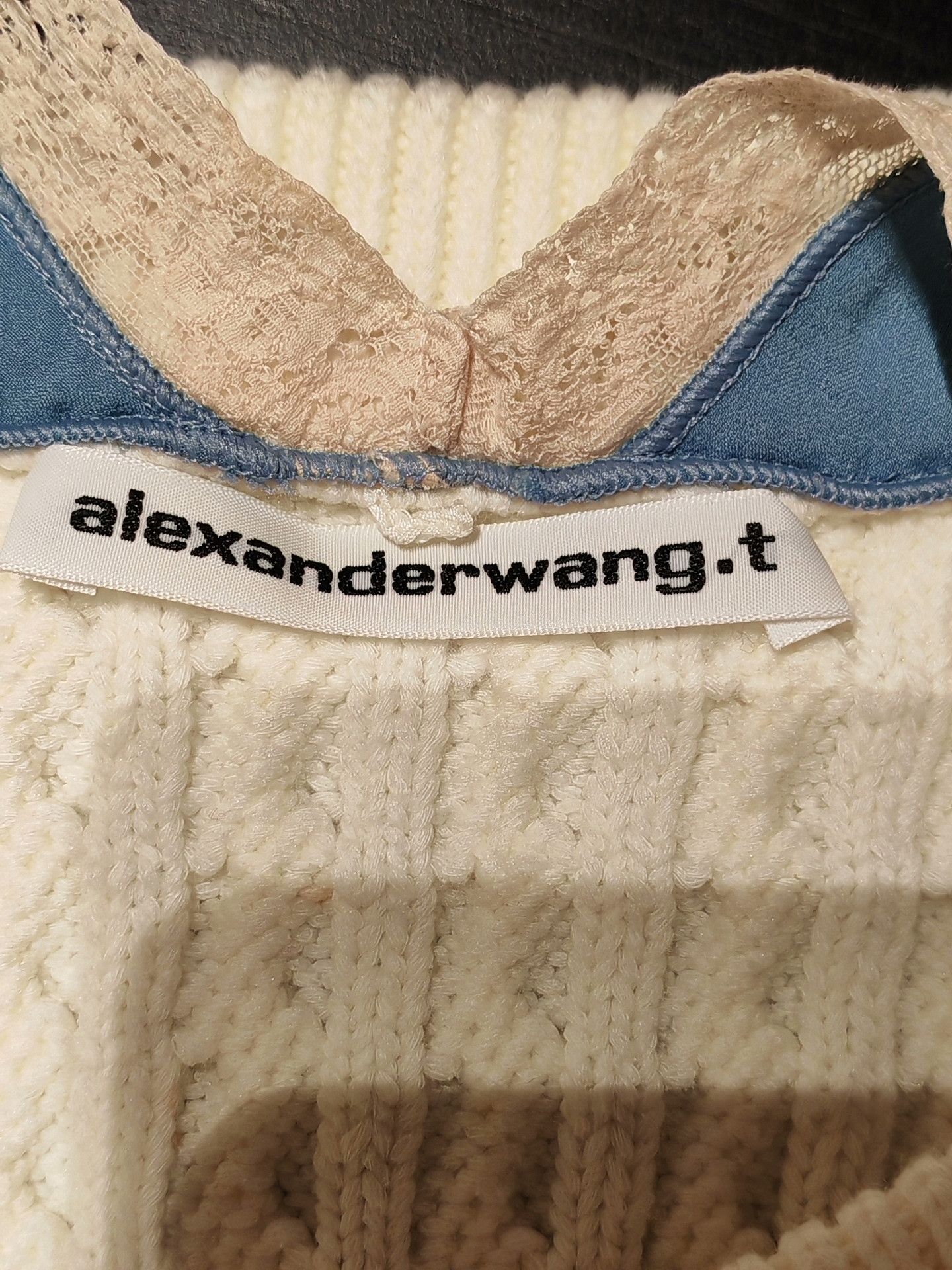 T by Alexander Wang Alexander Wang V-Neck Lace Knit Sweater Size S / US 4 / IT 40 - 3 Thumbnail
