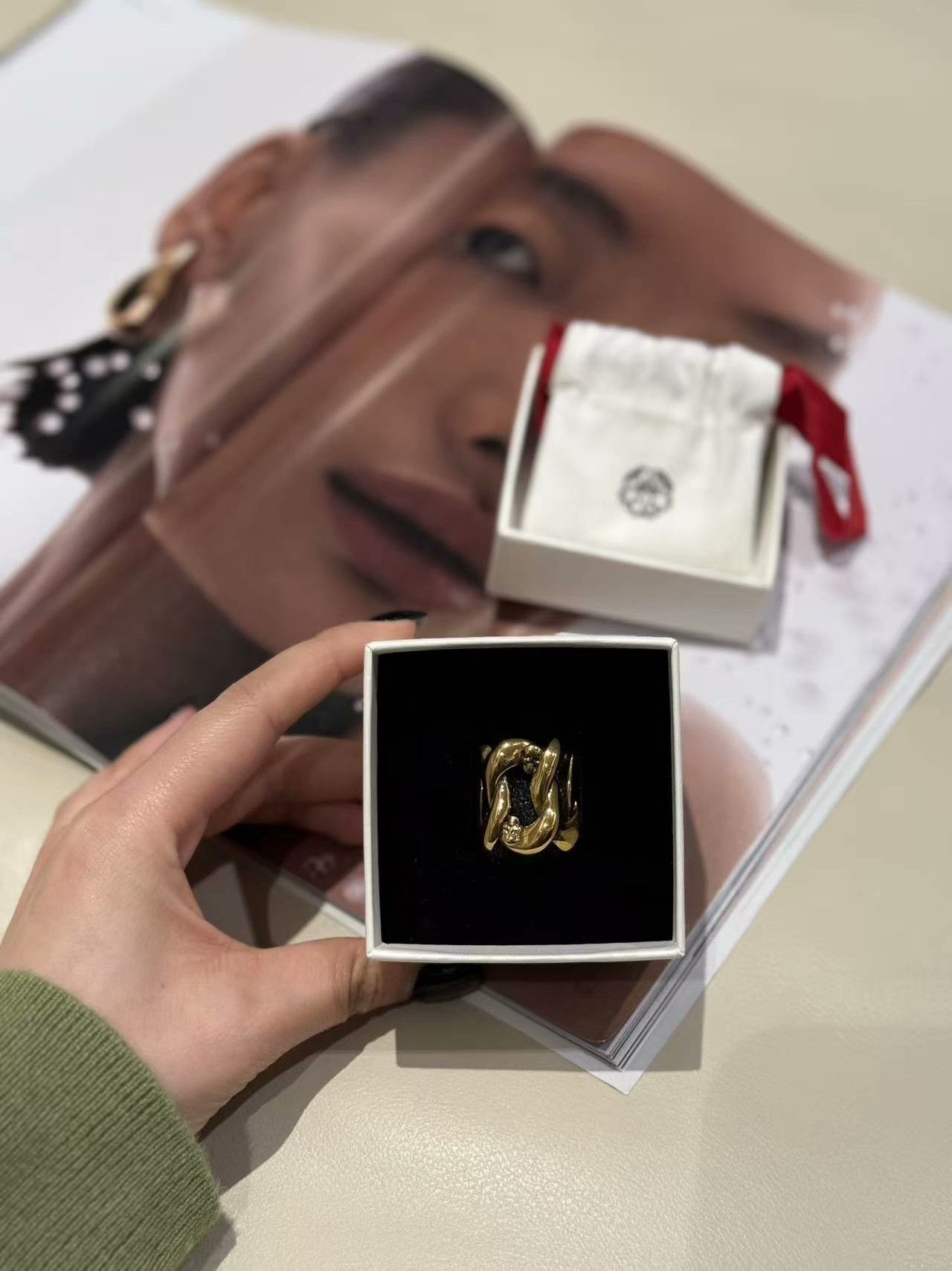 Alexander McQueen Alexander McQueen Women's Skull Open Ring Size ONE SIZE - 4 Thumbnail