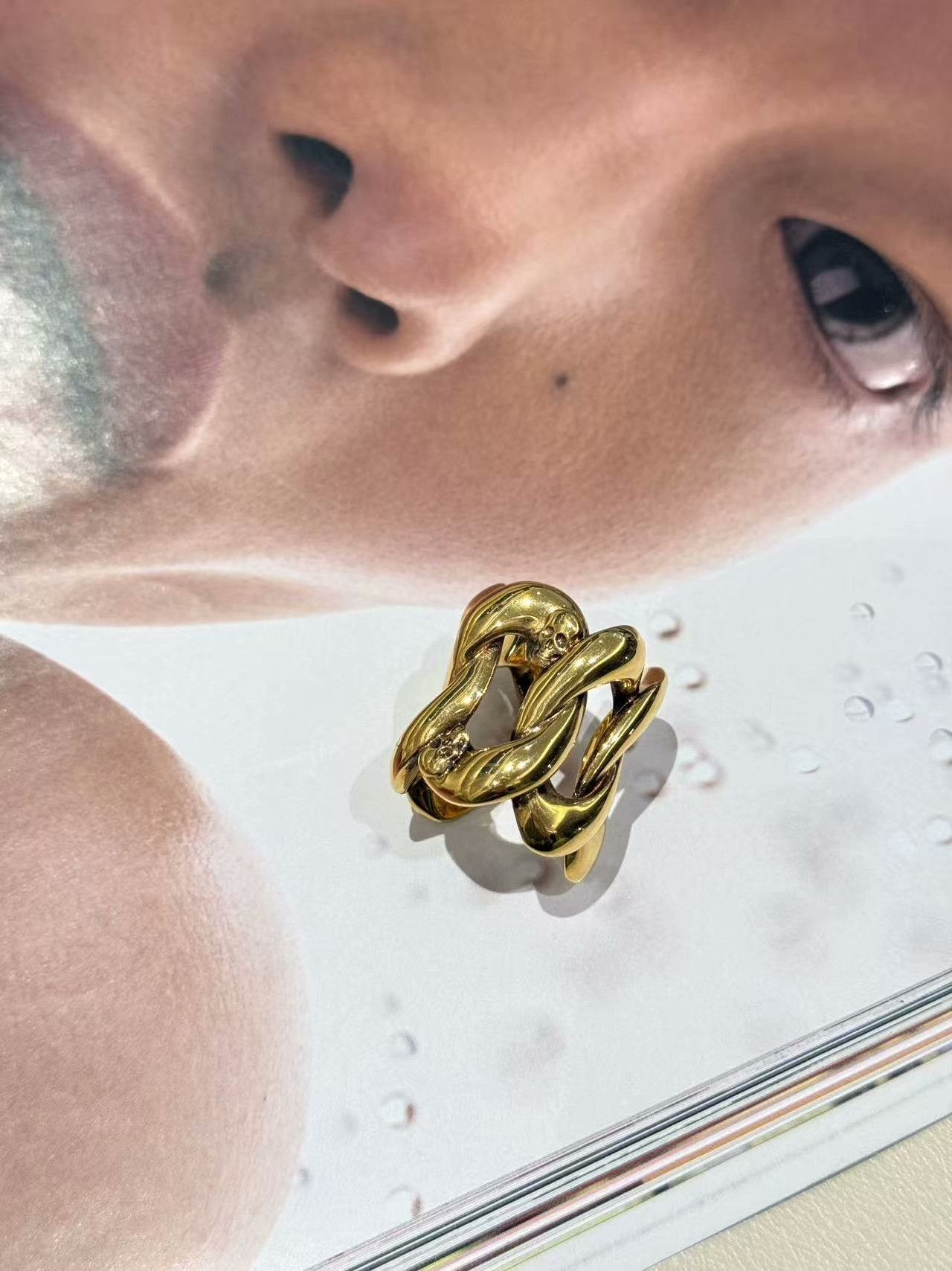 Alexander McQueen Alexander McQueen Women's Skull Open Ring Size ONE SIZE - 5 Thumbnail