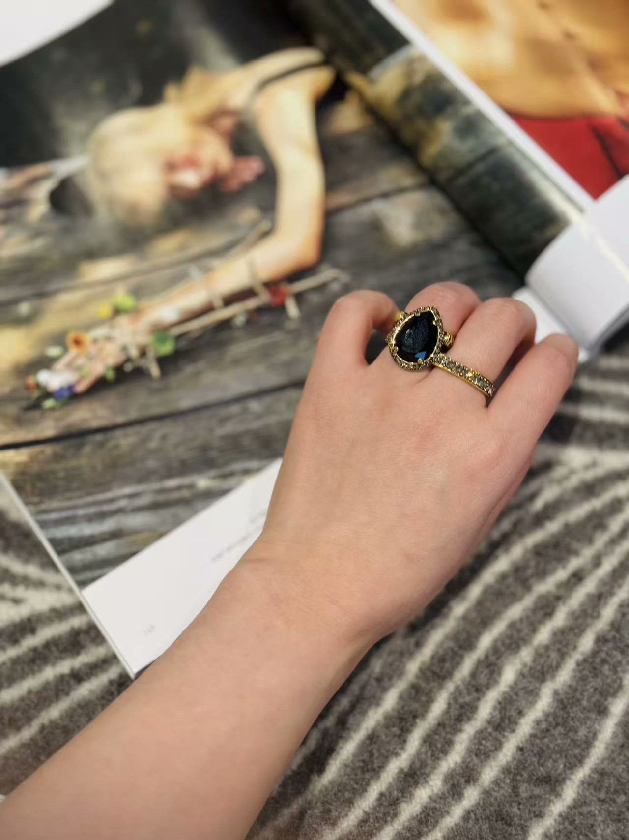 Alexander McQueen Alexander McQueen Droplet Crystal Ring Size ONE SIZE - 4 Thumbnail