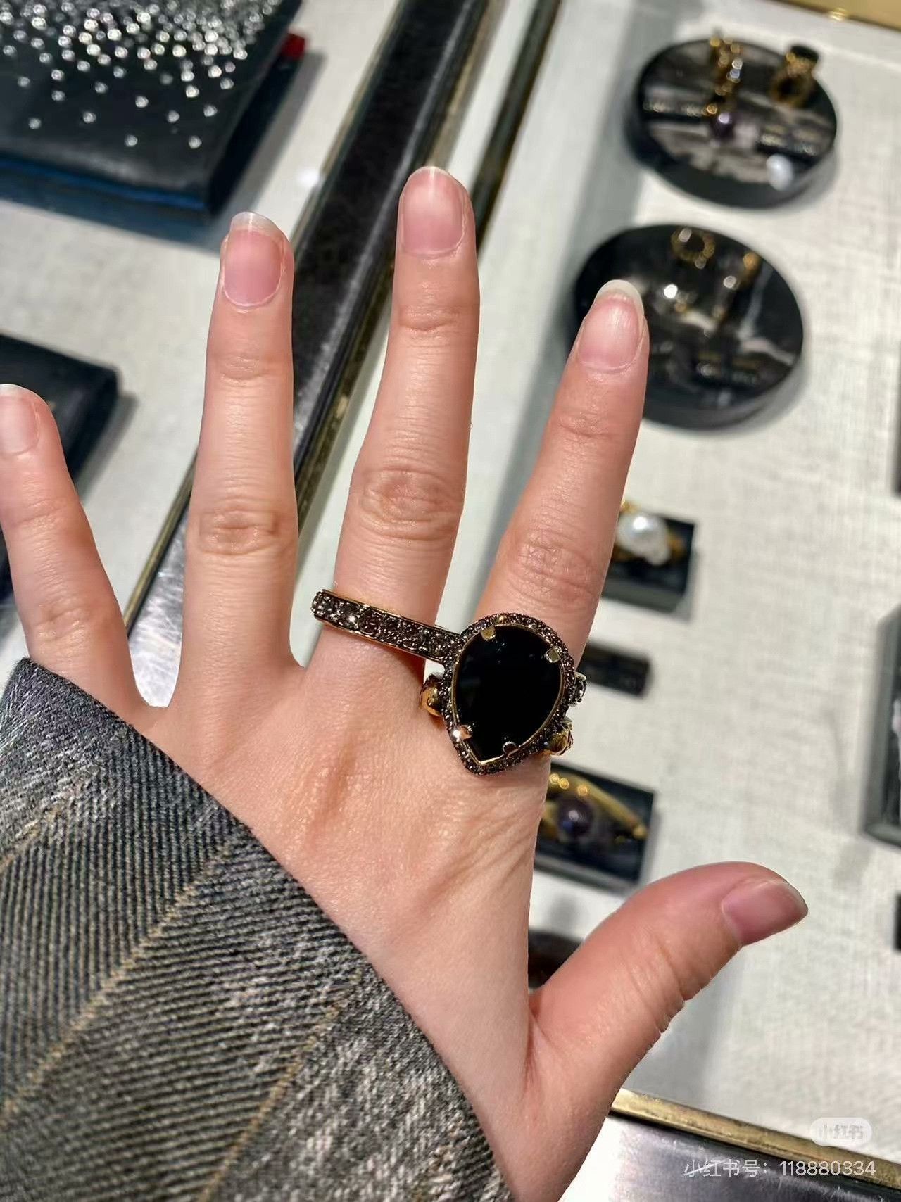 Alexander McQueen Alexander McQueen Droplet Crystal Ring Size ONE SIZE - 5 Thumbnail