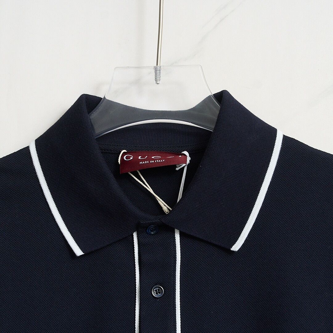 Gucci Gucci Men's Navy Logo Stripe Polo Size US M / EU 48-50 / 2 - 2 Thumbnail