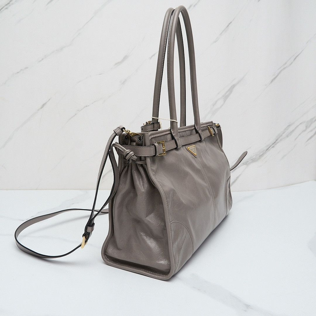 Prada Prada Bonnie Soft Lux Triangle Logo Tote Size ONE SIZE - 3 Thumbnail