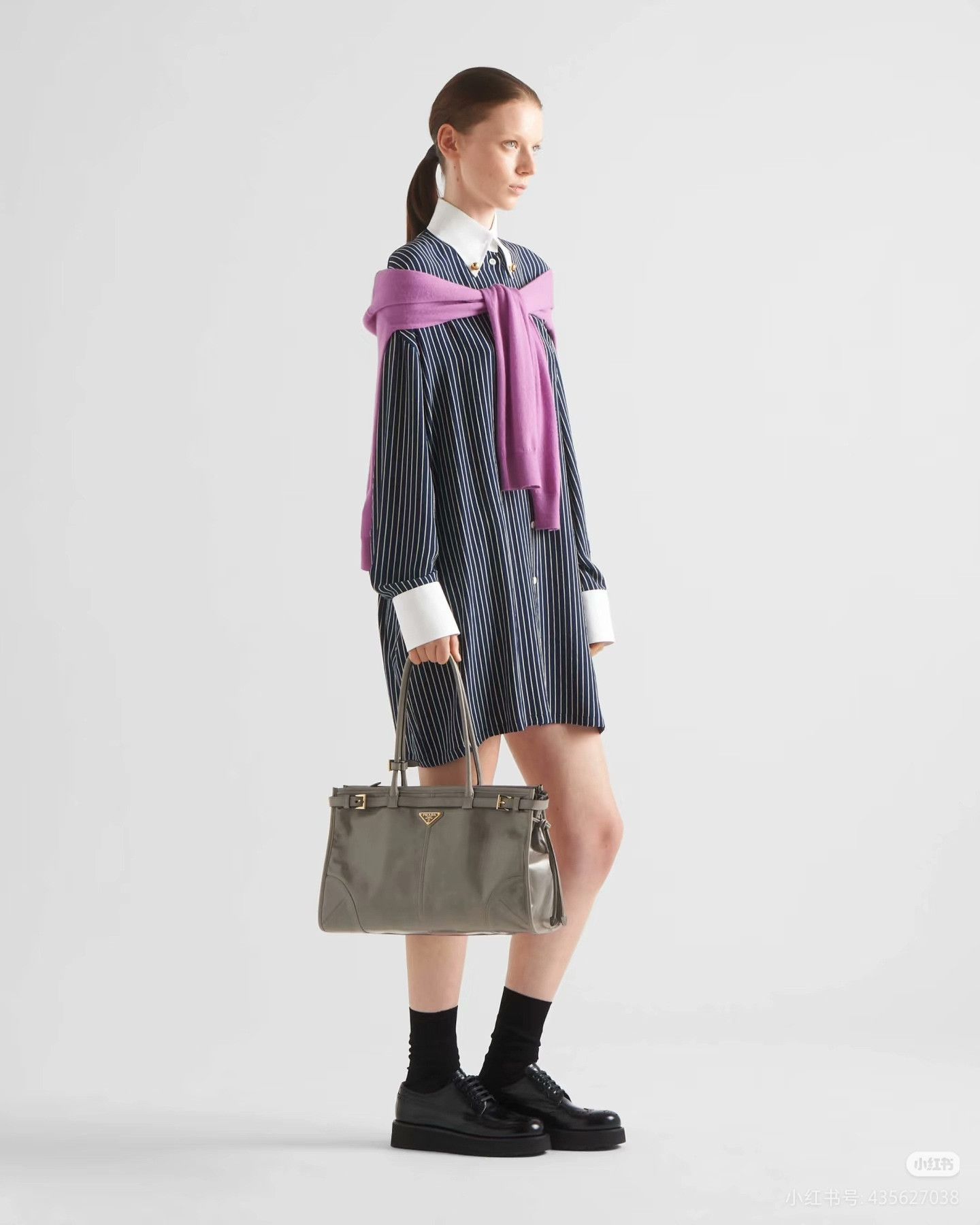 Prada Prada Bonnie Soft Lux Triangle Logo Tote Size ONE SIZE - 5 Thumbnail