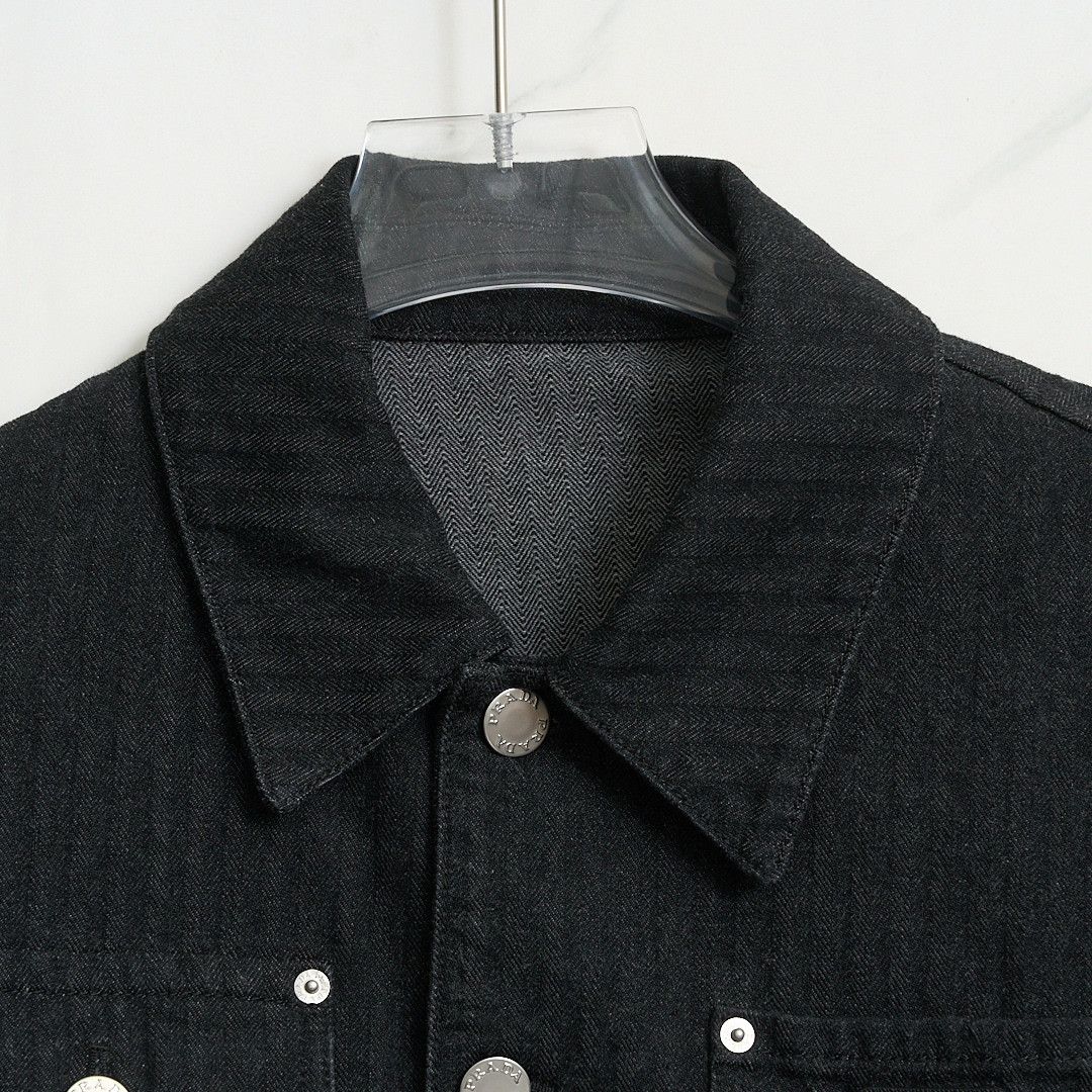 Prada Prada Men's Logo Herringbone Denim Jacket Size US M / EU 48-50 / 2 - 2 Thumbnail