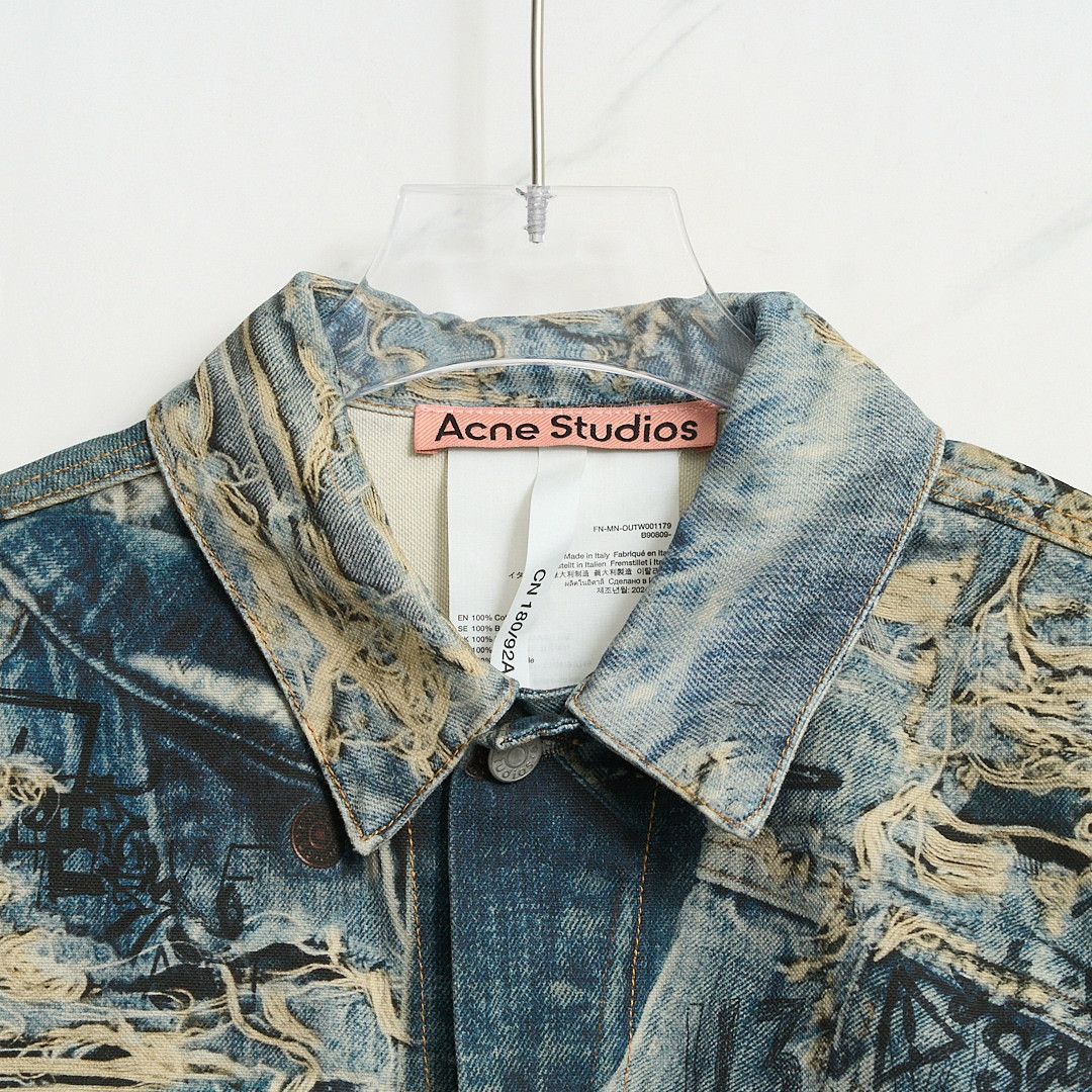 Acne Studios Acne Studios Men's 3D Graffiti Denim Jacket Size US M / EU 48-50 / 2 - 2 Thumbnail