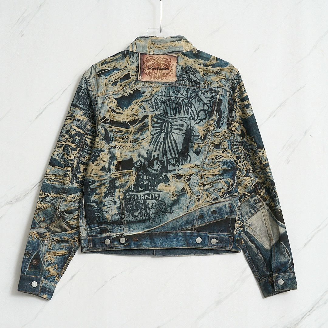 Acne Studios Acne Studios Men's 3D Graffiti Denim Jacket Size US M / EU 48-50 / 2 - 3 Thumbnail
