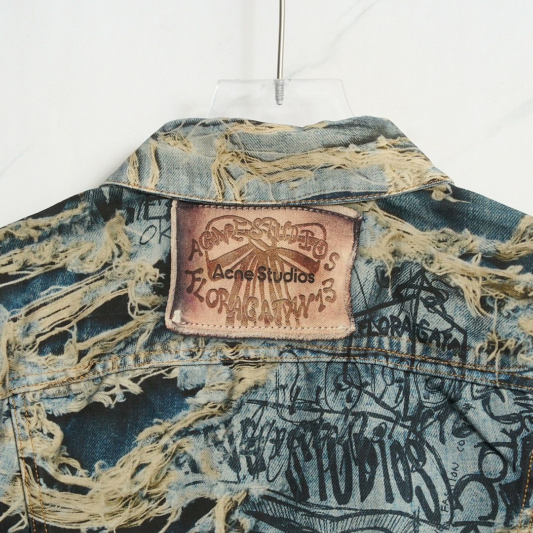 Acne Studios Acne Studios Men's 3D Graffiti Denim Jacket Size US M / EU 48-50 / 2 - 4 Thumbnail