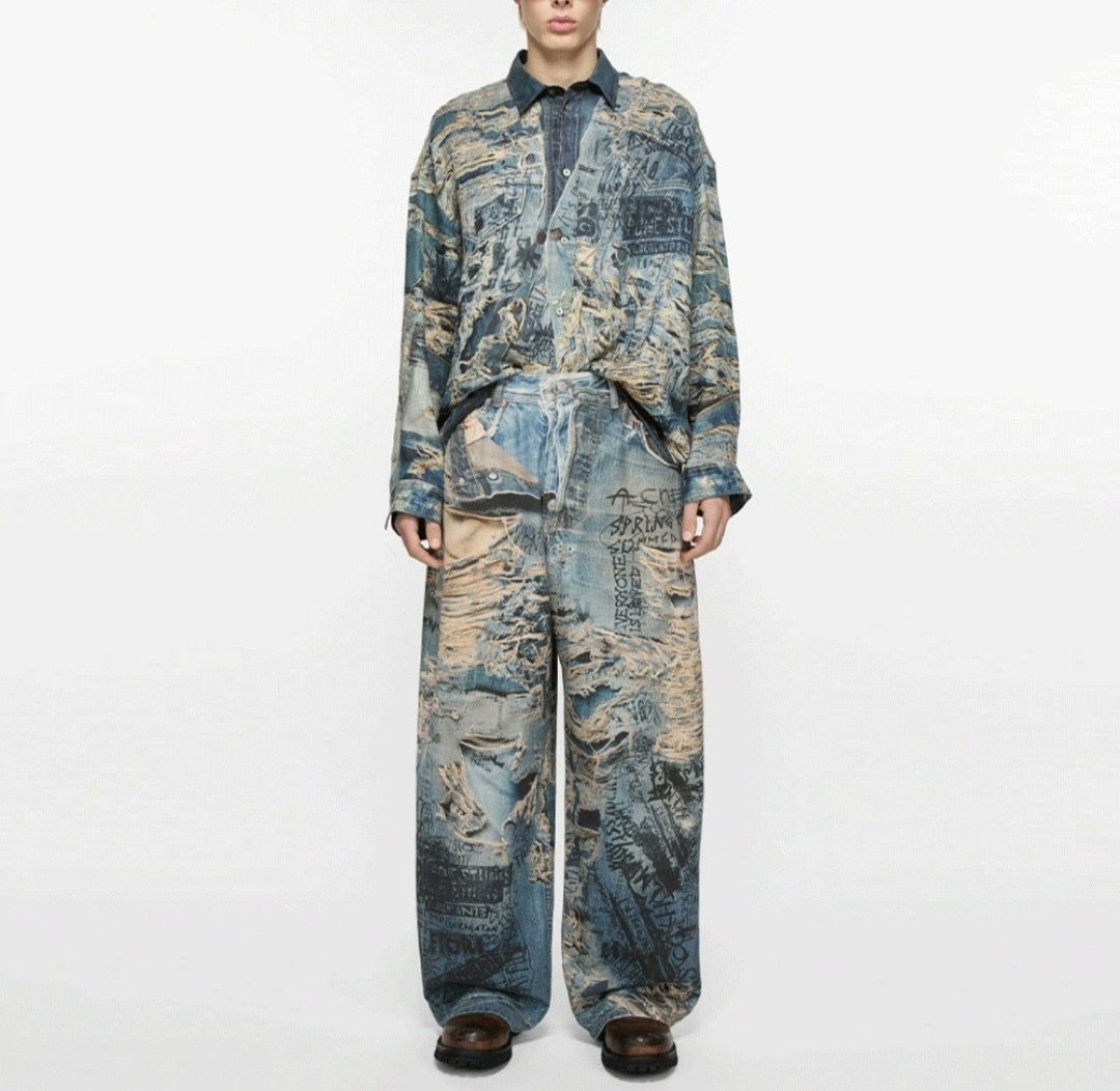 Acne Studios Acne Studios Men's 3D Graffiti Denim Jacket Size US M / EU 48-50 / 2 - 7 Thumbnail