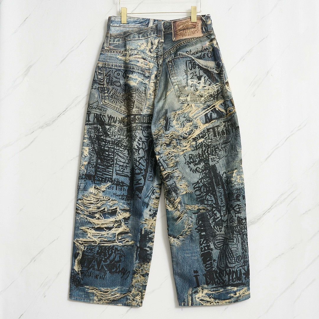 Acne Studios Acne Studios 3D Graffiti Distressed Jeans Size US 30 / EU 46 - 3 Thumbnail