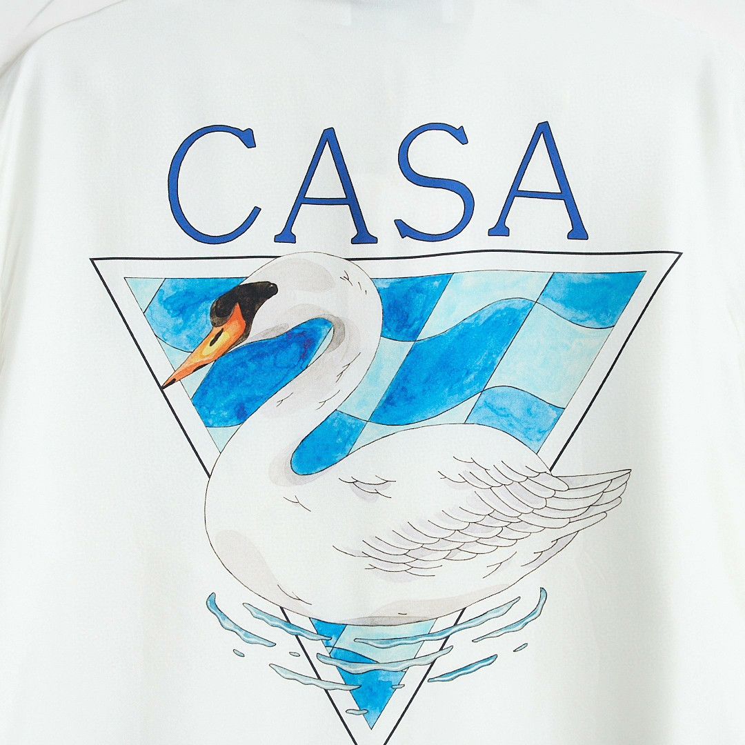 Casablanca Casablanca Men's Satin Swan Print Shirt Size US M / EU 48-50 / 2 - 5 Thumbnail