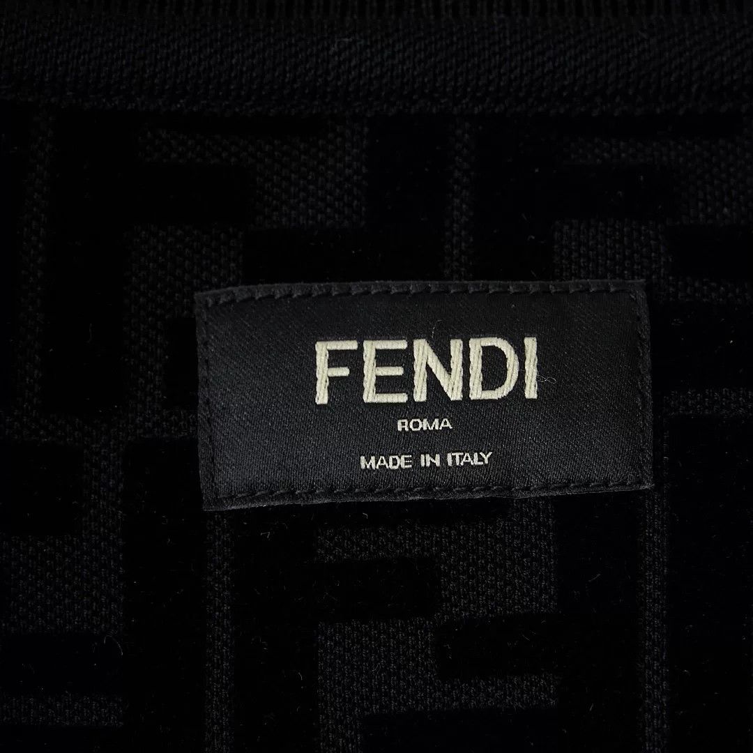 Fendi Fendi Unisex Flocked All-over Print Crewneck T-shirt Size US M / EU 48-50 / 2 - 5 Thumbnail