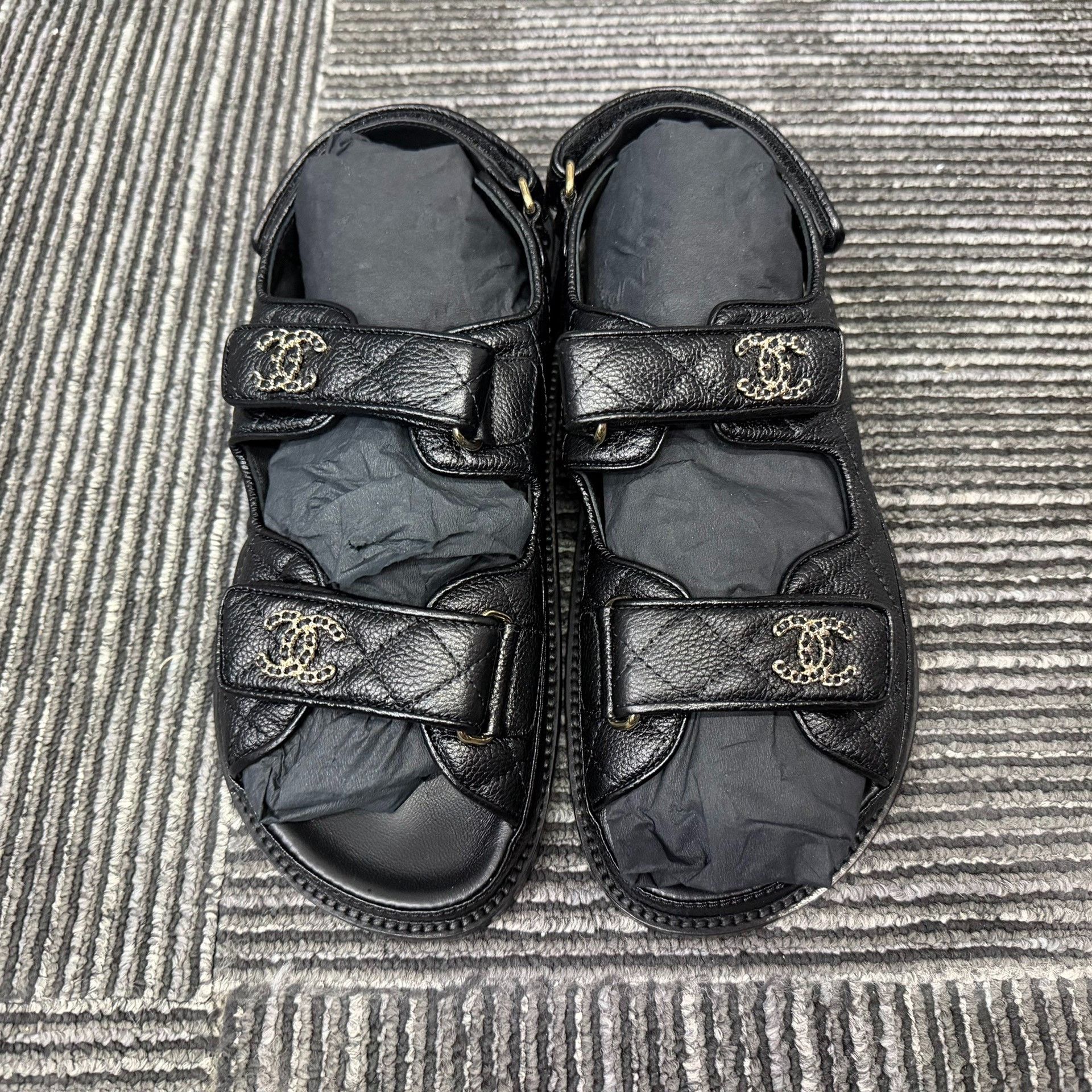Chanel Chanel Black Sandals us_7 Women Size US 7 / IT 37 - 2 Thumbnail