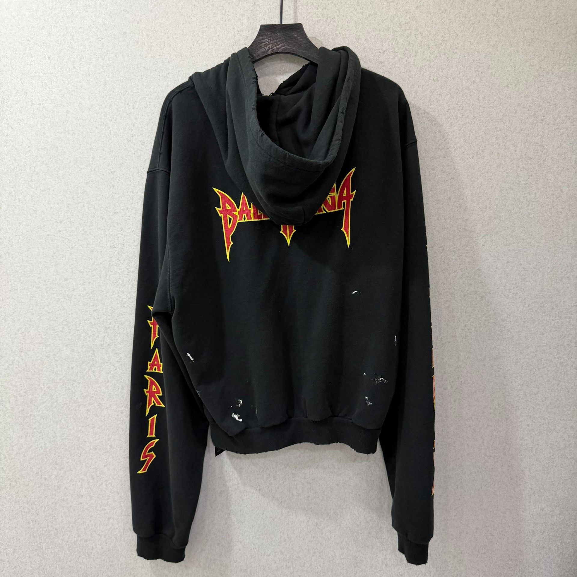 Balenciaga Balenciaga Distressed Slim Black Hoodie l Men Size US L / EU 52-54 / 3 - 2 Thumbnail