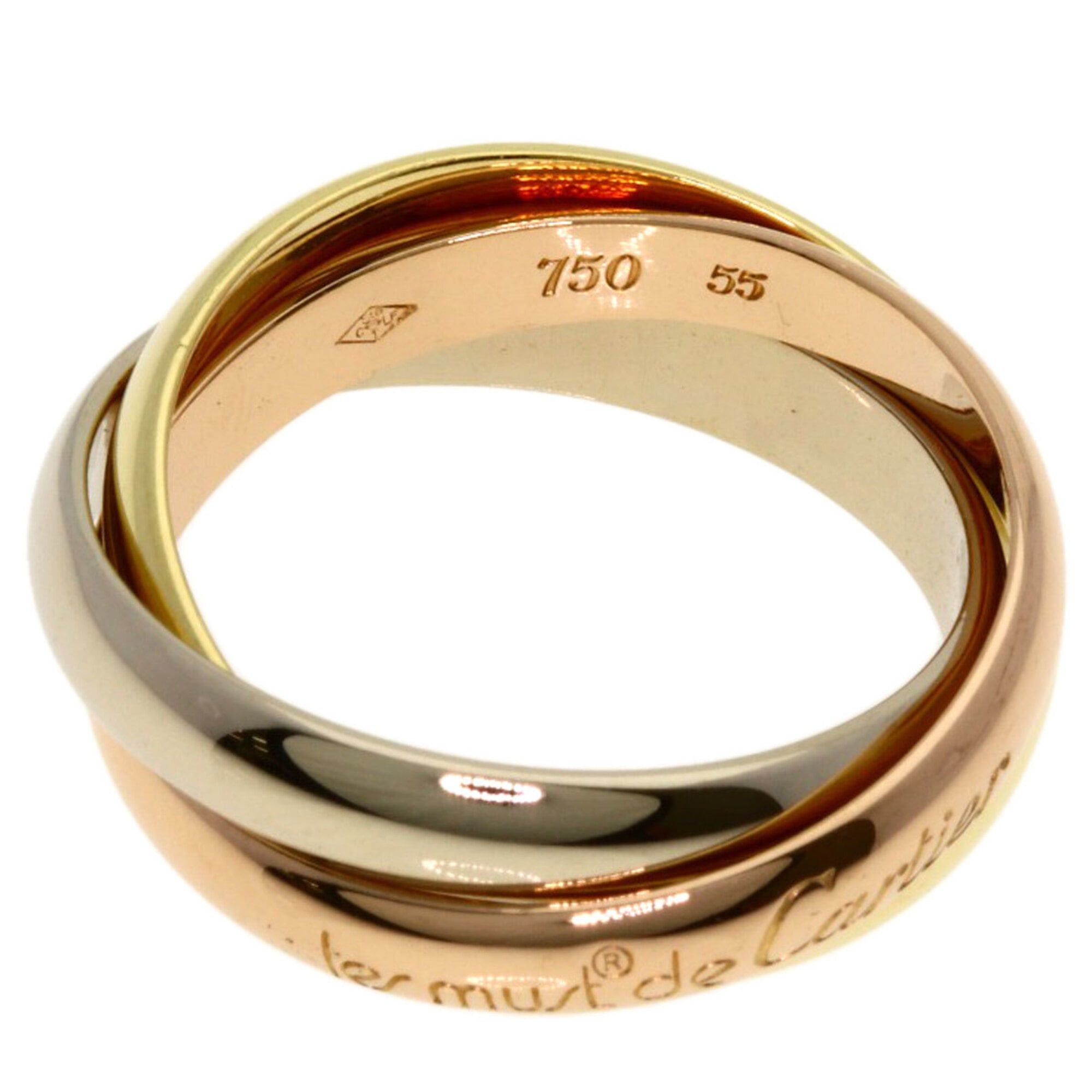 Cartier Cartier Trinity #55 Ring - 18K Yellow Gold/18K White Pink Gold Women's CARTIER Size ONE SIZE - 3 Thumbnail
