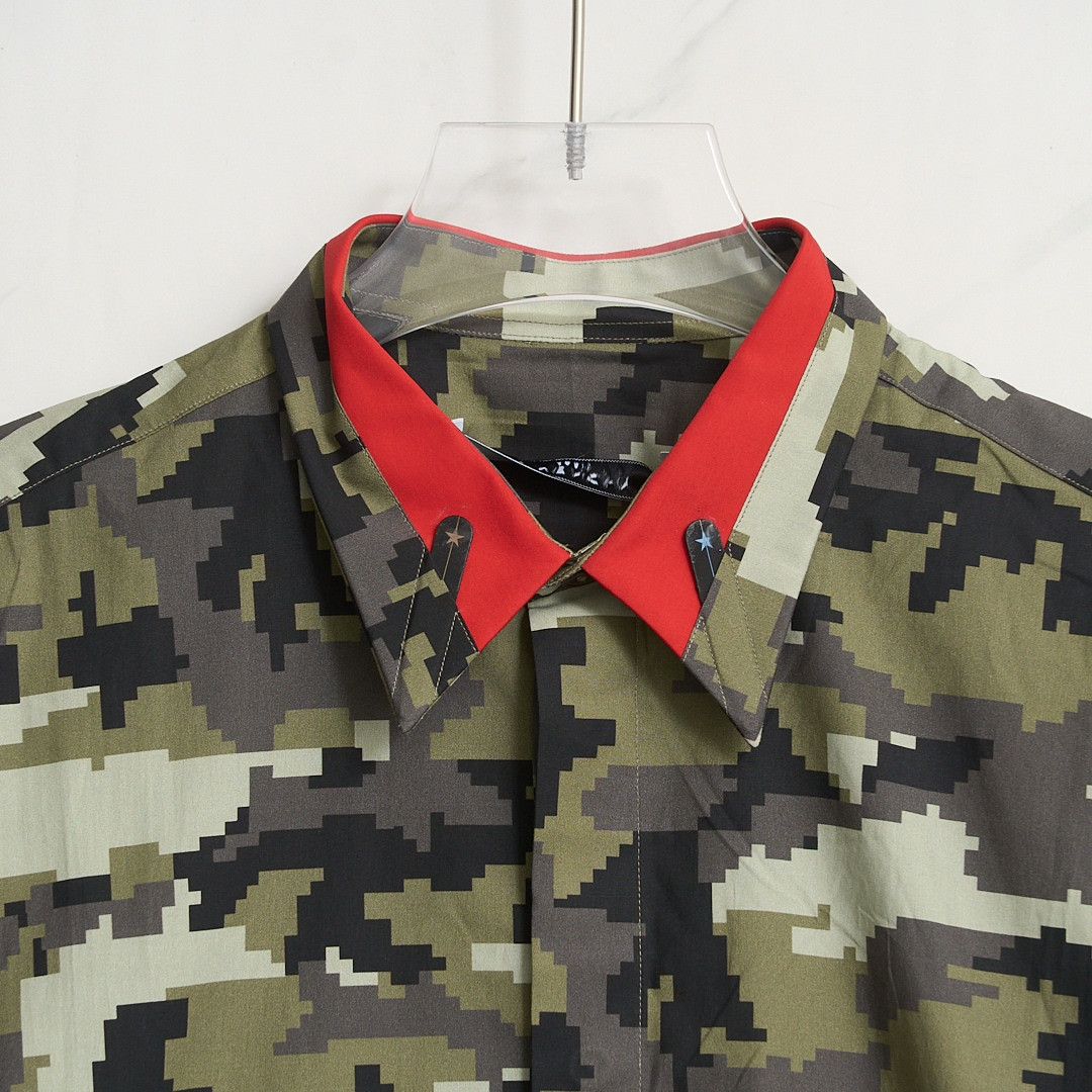 Givenchy Givenchy Men's Camouflage Collared Shirt Size US XXS / EU 40 - 2 Thumbnail