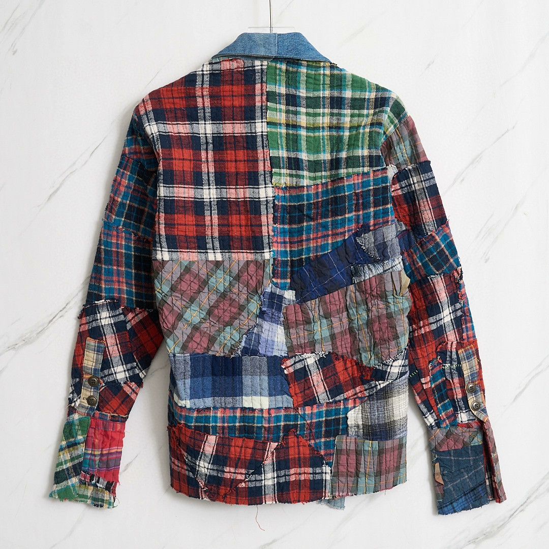 Greg Lauren Greg Lauren Men's Plaid Patchwork Cardigan Size US M / EU 48-50 / 2 - 5 Thumbnail