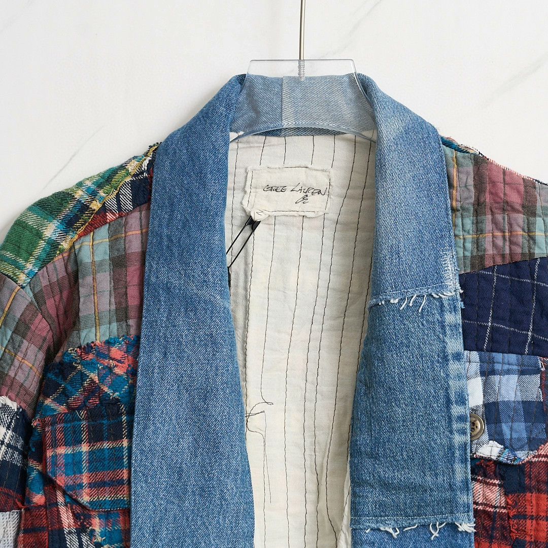 Greg Lauren Greg Lauren Men's Plaid Patchwork Cardigan Size US M / EU 48-50 / 2 - 2 Thumbnail