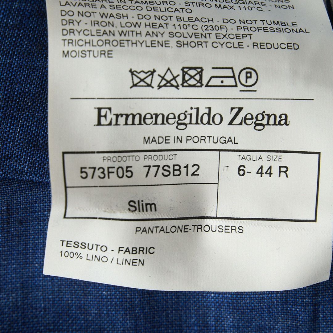 Ermenegildo Zegna ZEGNA Men's Royal Blue Linen Casual Pants Size US 28 / EU 44 - 7 Thumbnail