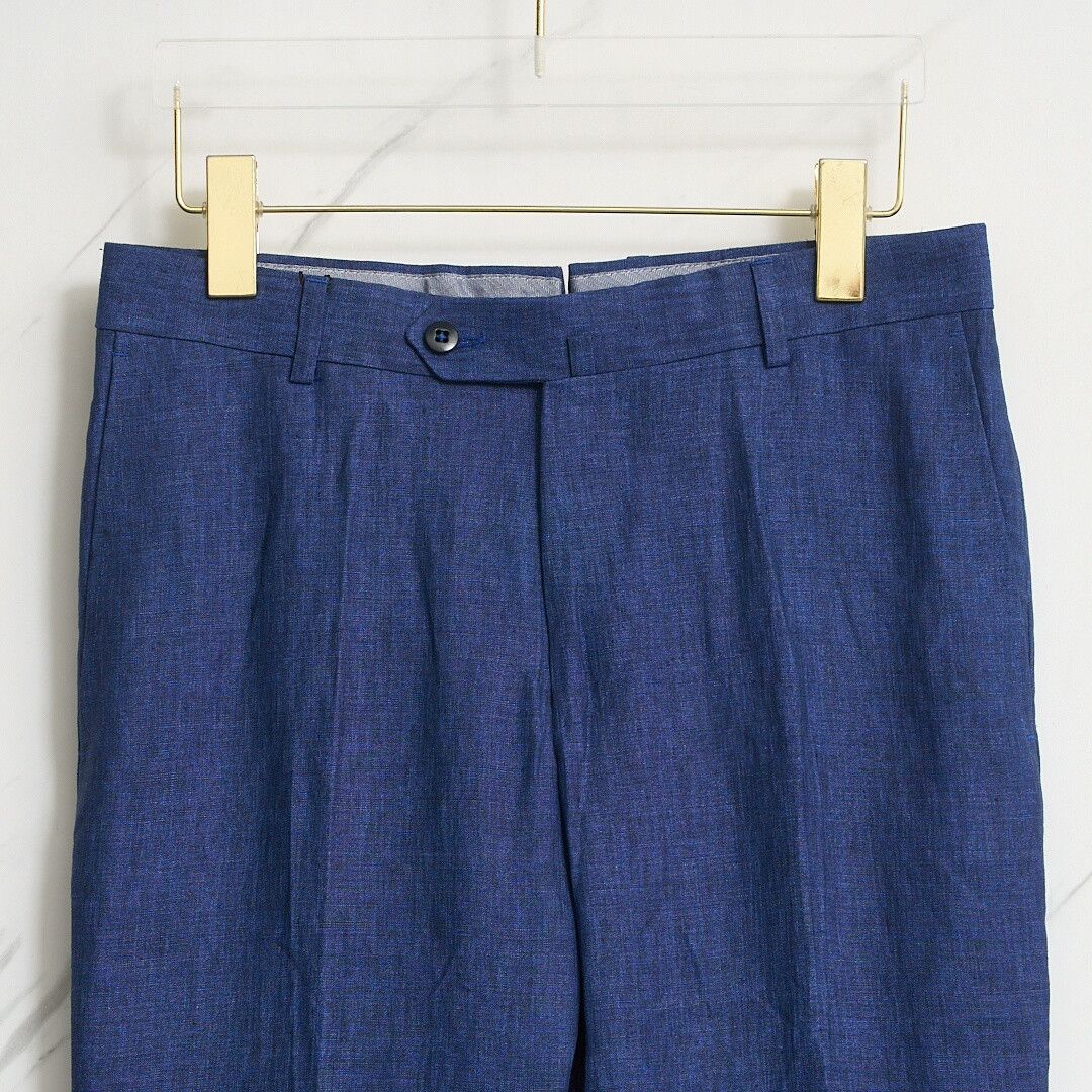 Ermenegildo Zegna ZEGNA Men's Royal Blue Linen Casual Pants Size US 28 / EU 44 - 2 Thumbnail